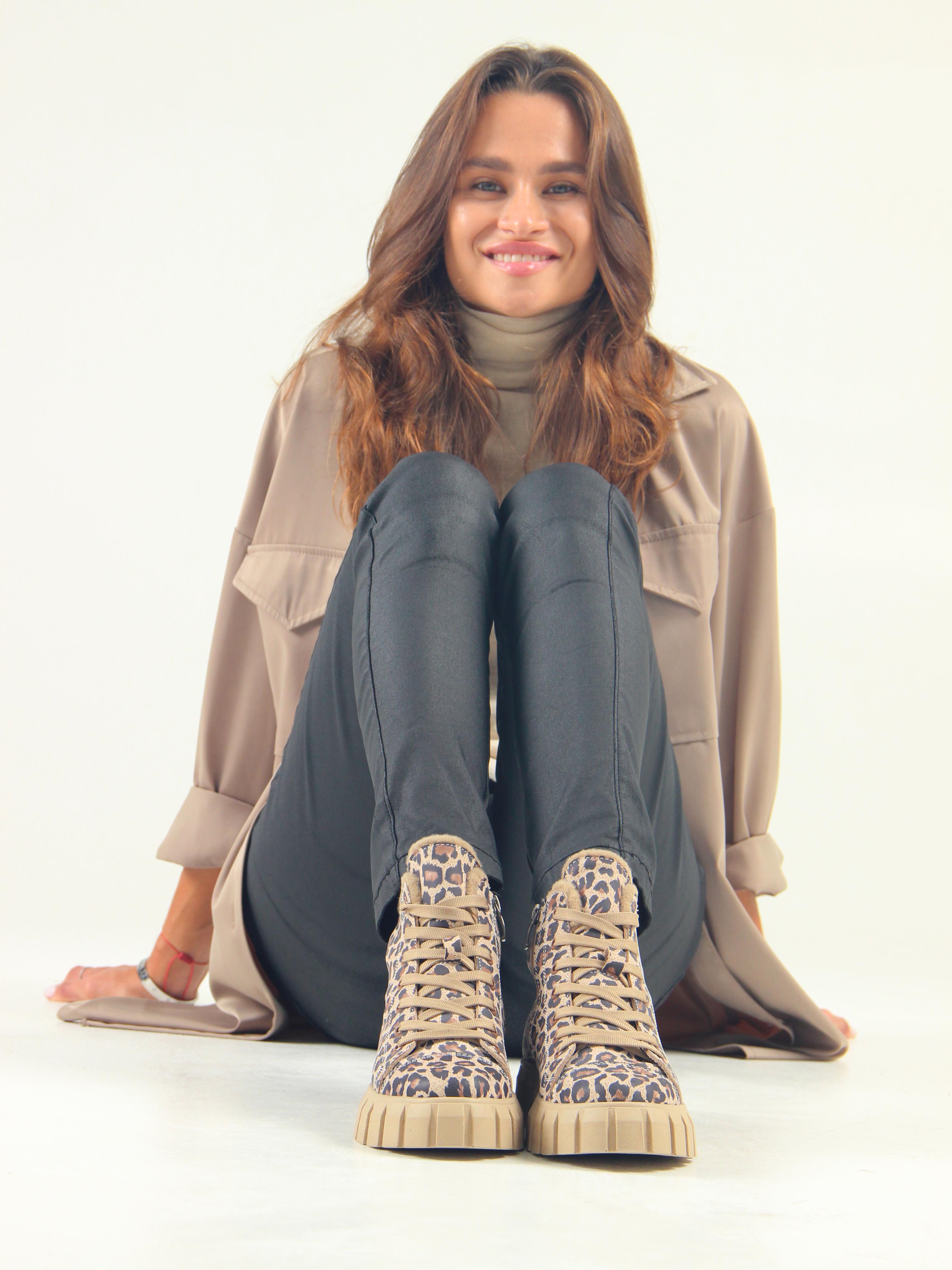 картинка Ботинки ED'ART 217.91505'be. бежевый леопард от интернет магазина