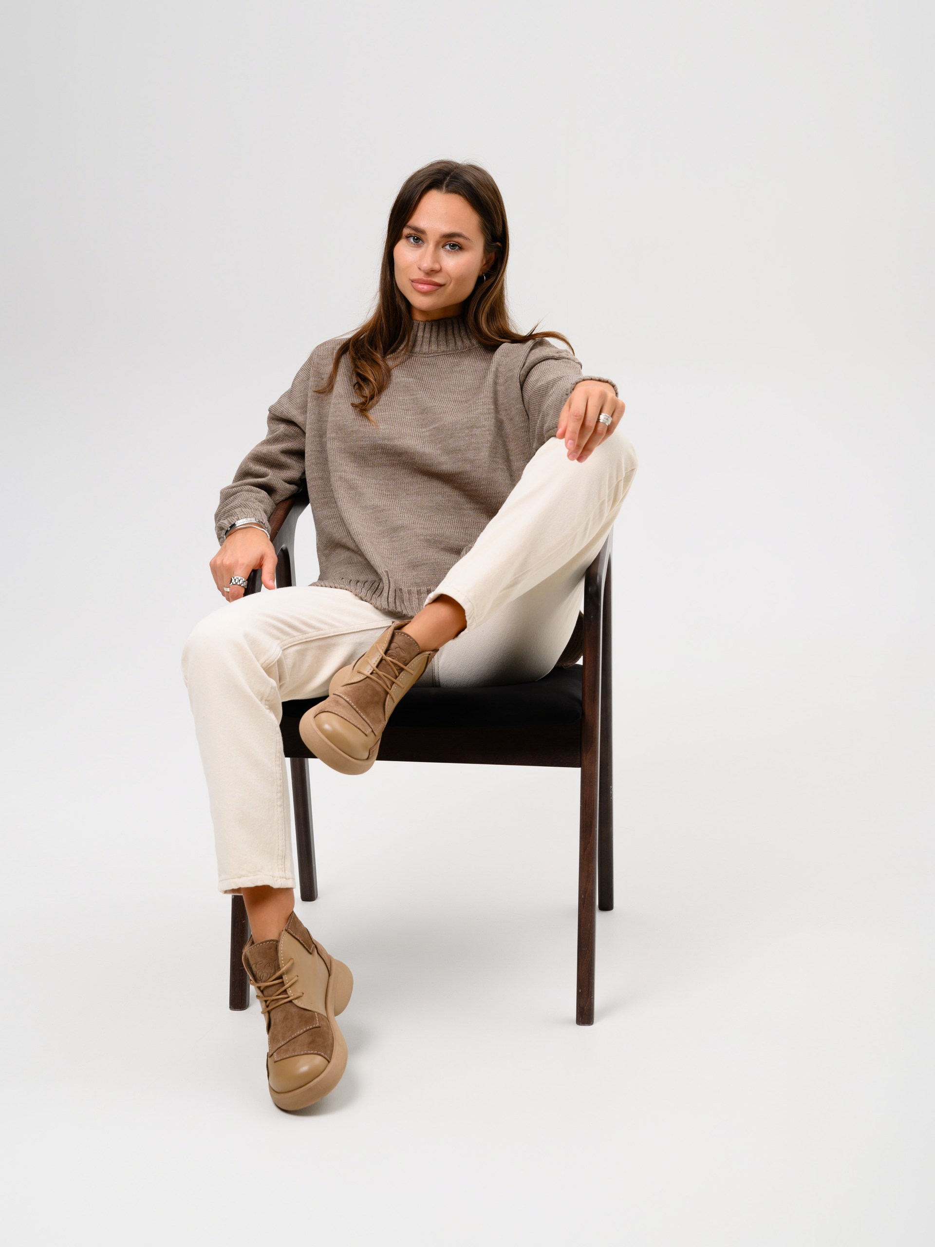 картинка Ботинки  ED'ART 305.927'ka. Круассан+коричневый капучино замша от интернет магазина