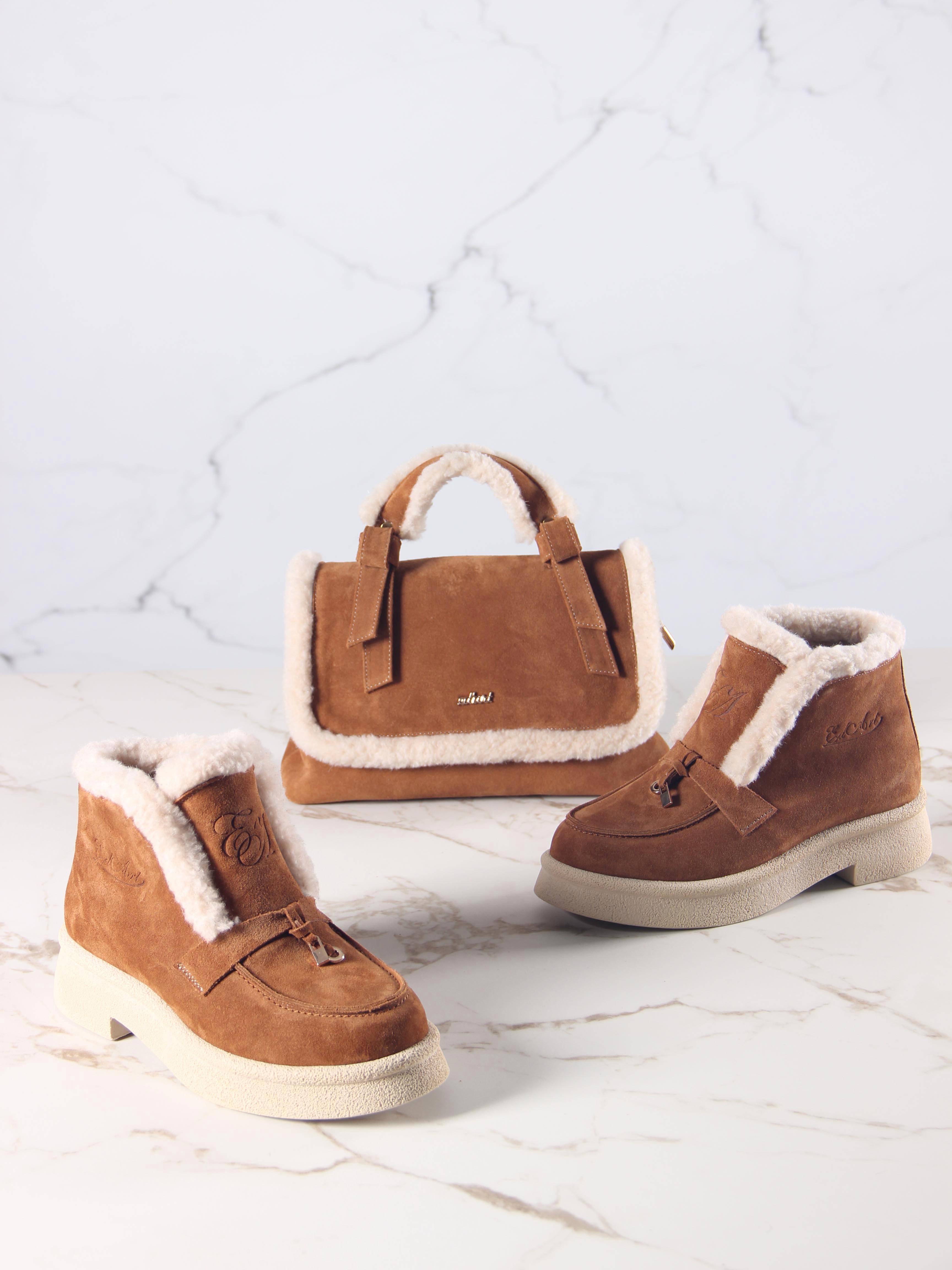 картинка Сумка-клатч ED'ART s06z.светло коричневая замша от интернет магазина