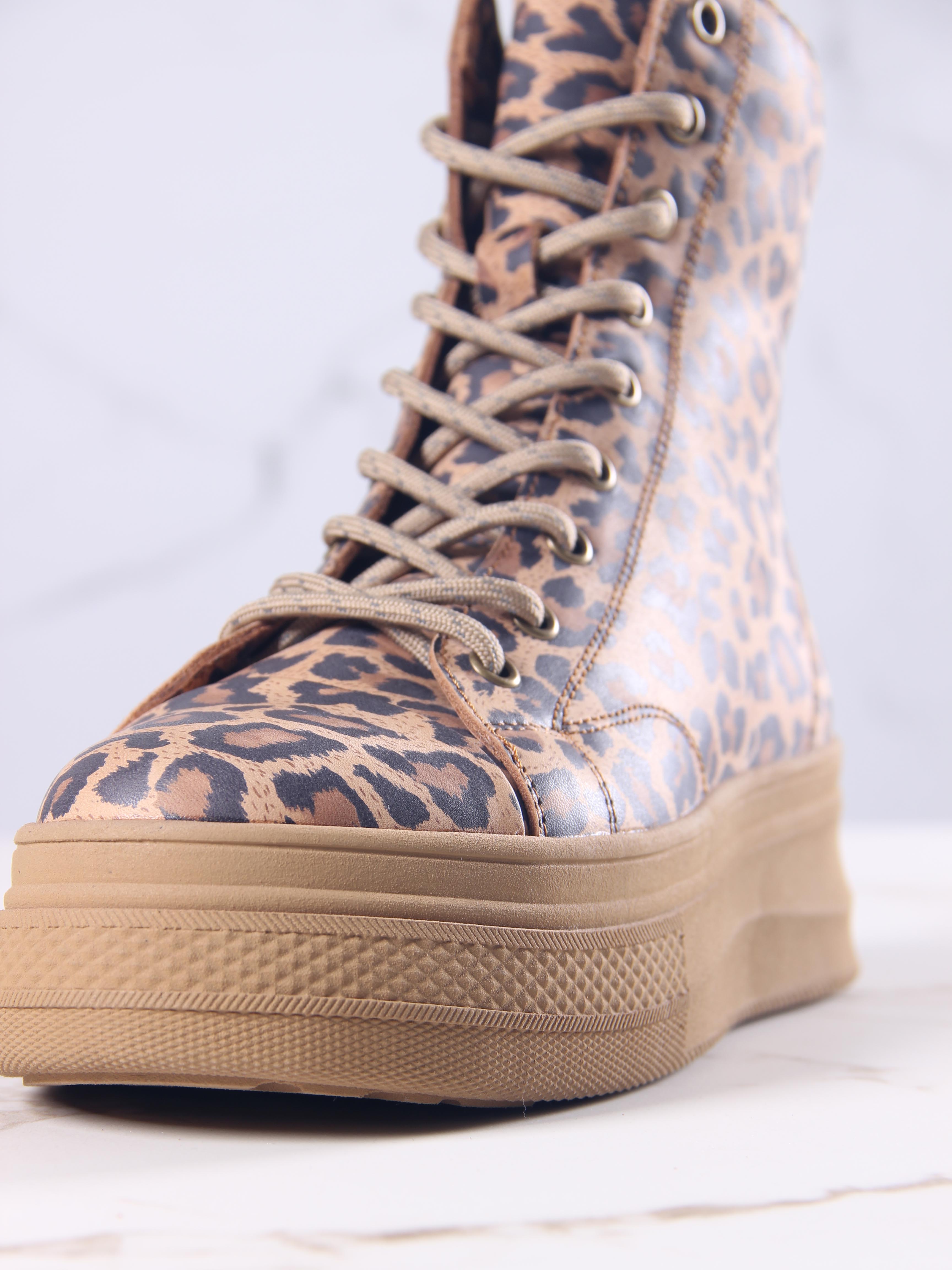 картинка Ботинки ED'ART 215.warm'br. коричневый леопард от интернет магазина