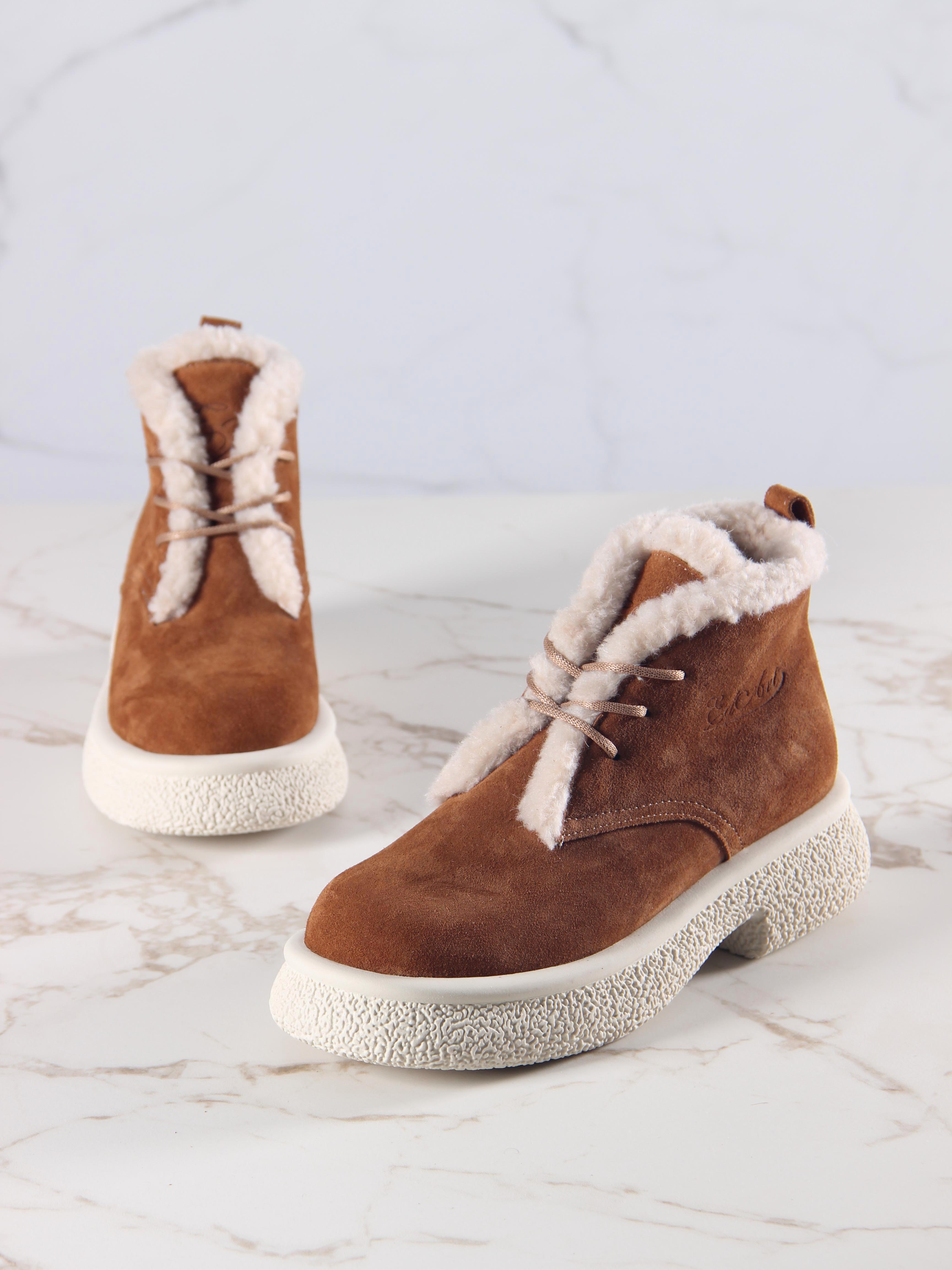 картинка Ботинки ED'ART 308.агата'w. светло коричневый замша от интернет магазина