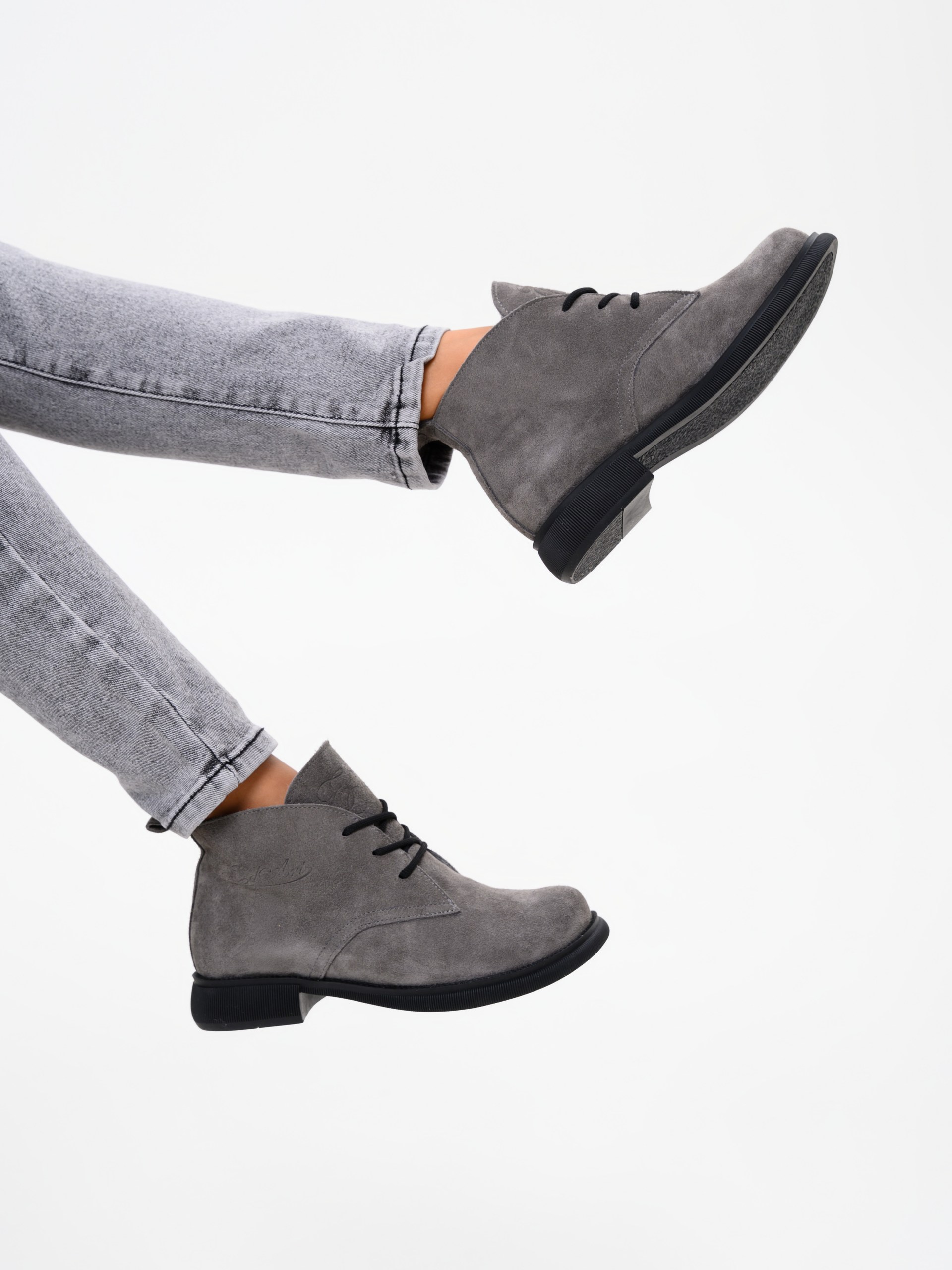 картинка Ботинки ED'ART 308.патриция'bl. Серый замок замша от интернет магазина