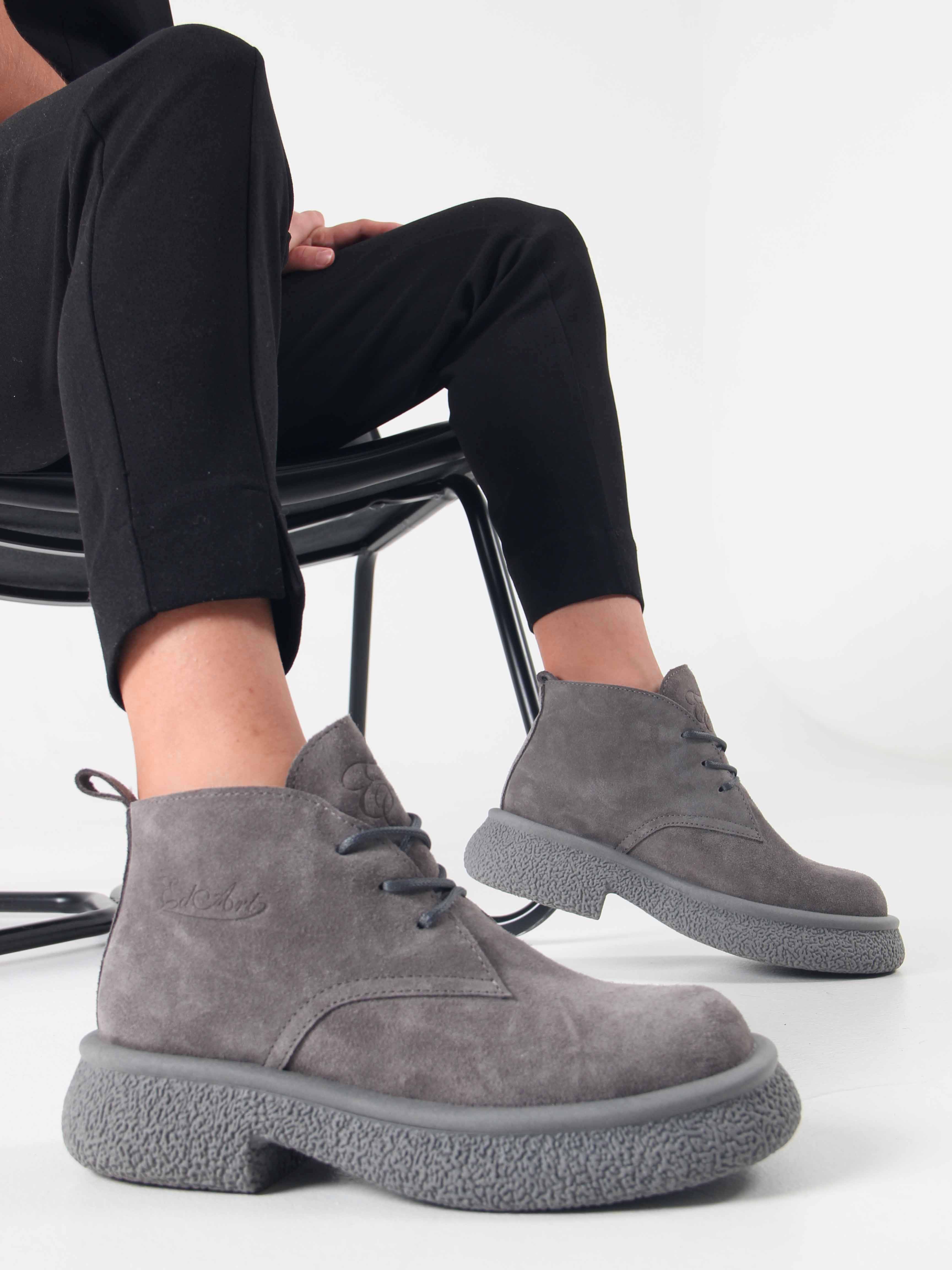 картинка Ботинки ED'ART 308.агата' gr. серый замок замша б от интернет магазина