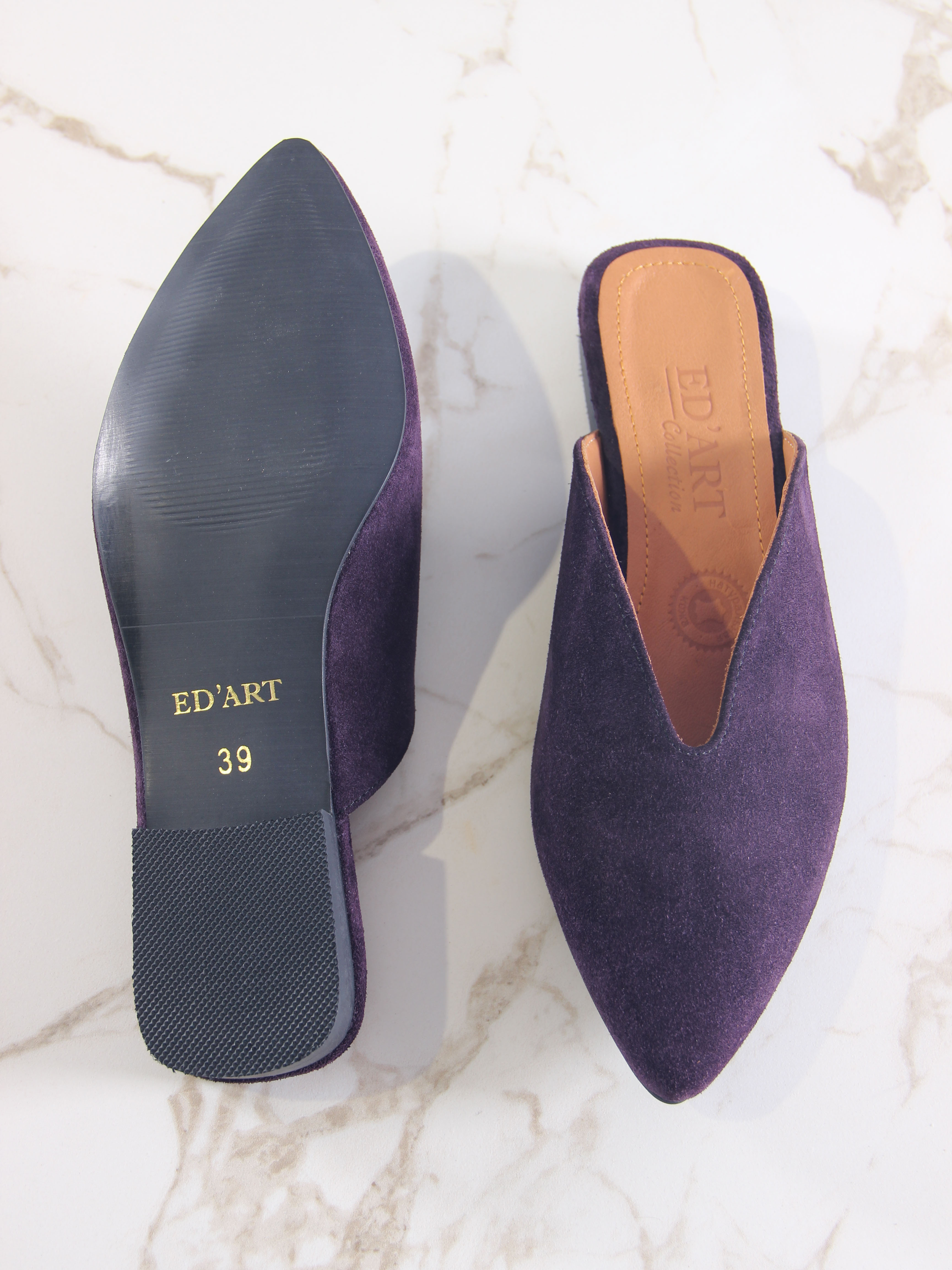 картинка Мюли ED'ART 1001.34104'bl. Сливовая замша от интернет магазина