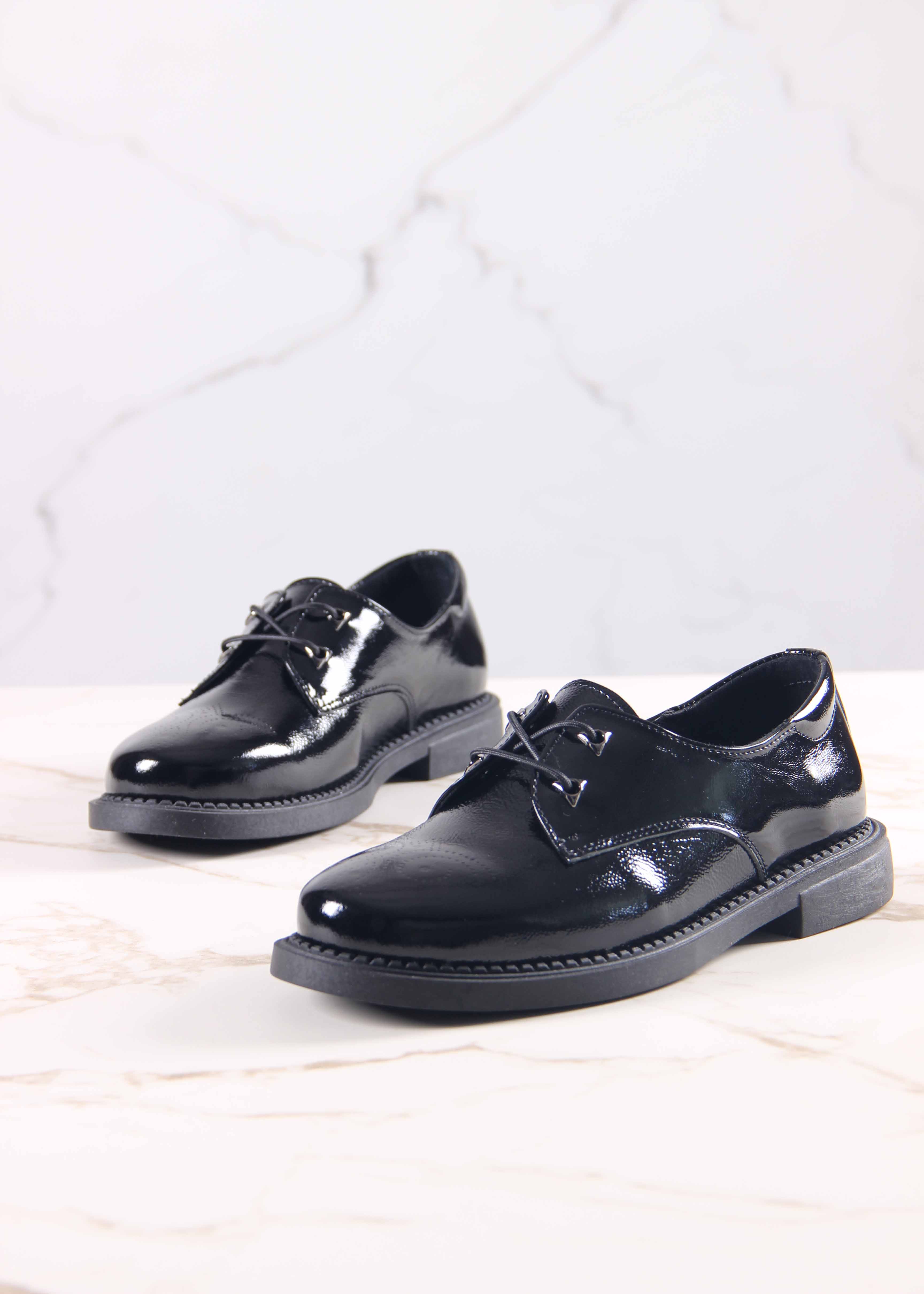 картинка Туфли полуботинки ED'ART 105.2693.bl. Черный наплак от интернет магазина