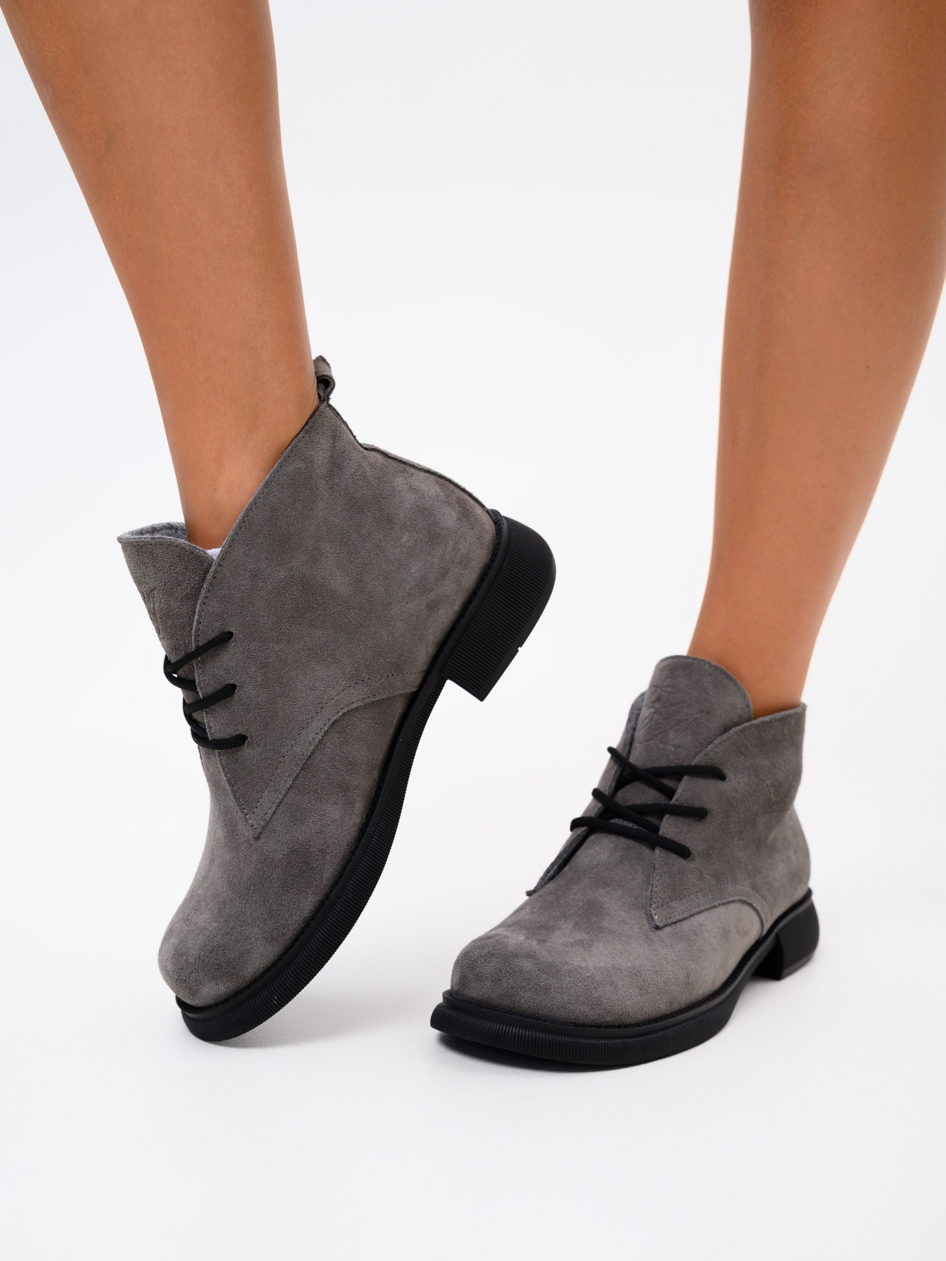 картинка Ботинки ED'ART 308.патриция'bl. Серый замок замша от интернет магазина