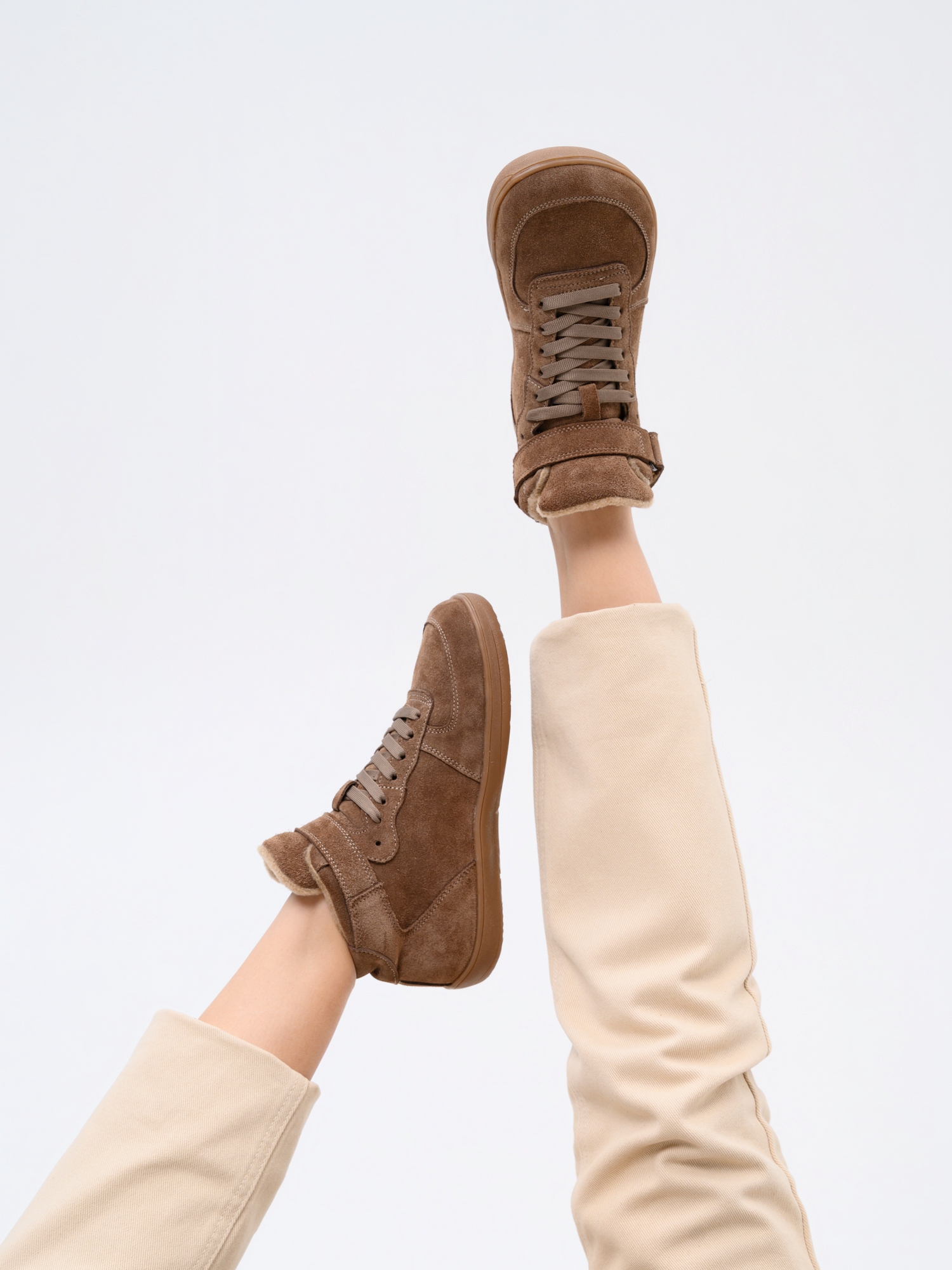 картинка Босоногие ботинки  ED'ART 211.NATA'br.Серо-коричневая замша от интернет магазина