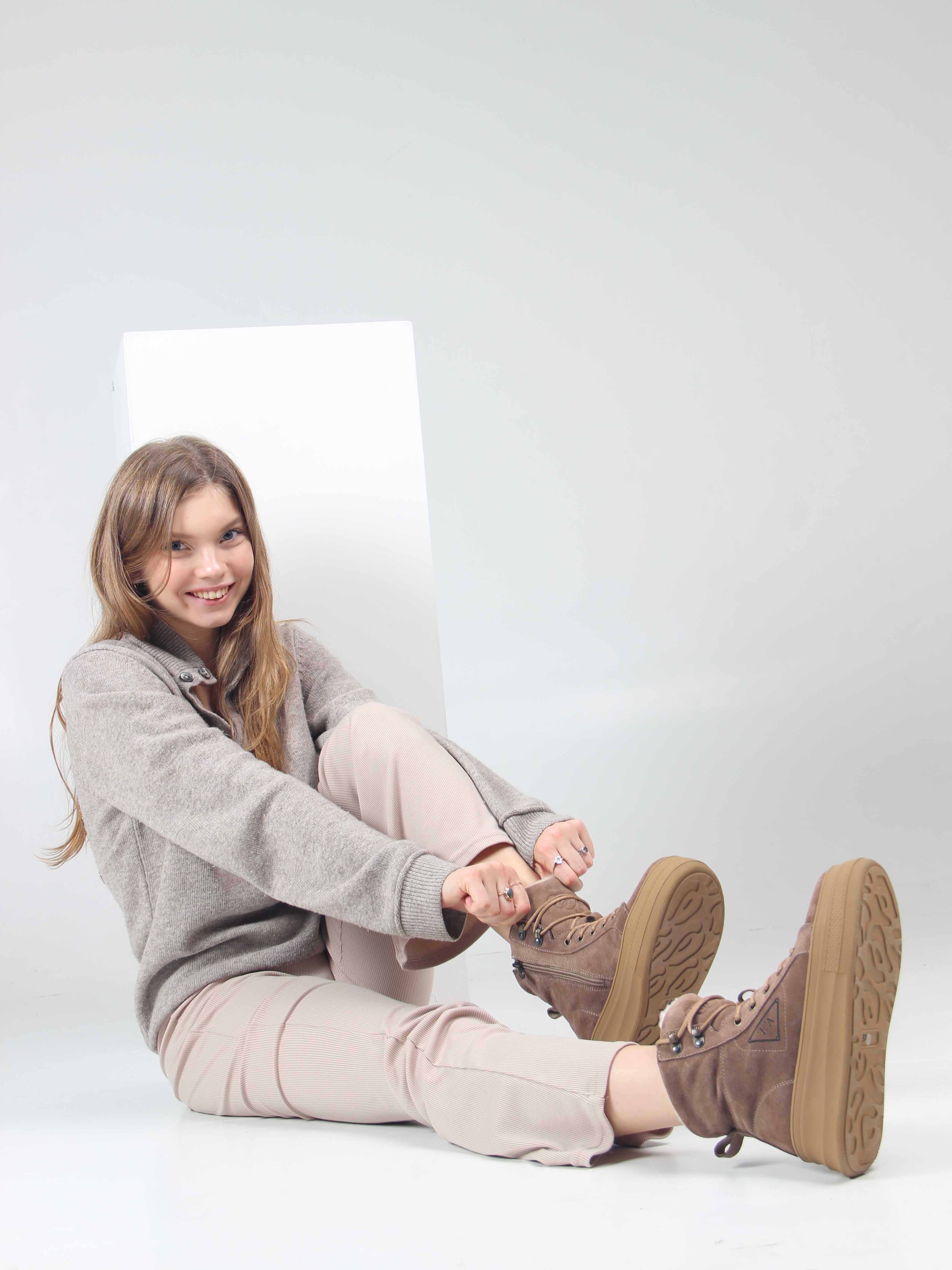 картинка Ботинки ED'ART 216.warm'br. капучино замша от интернет магазина