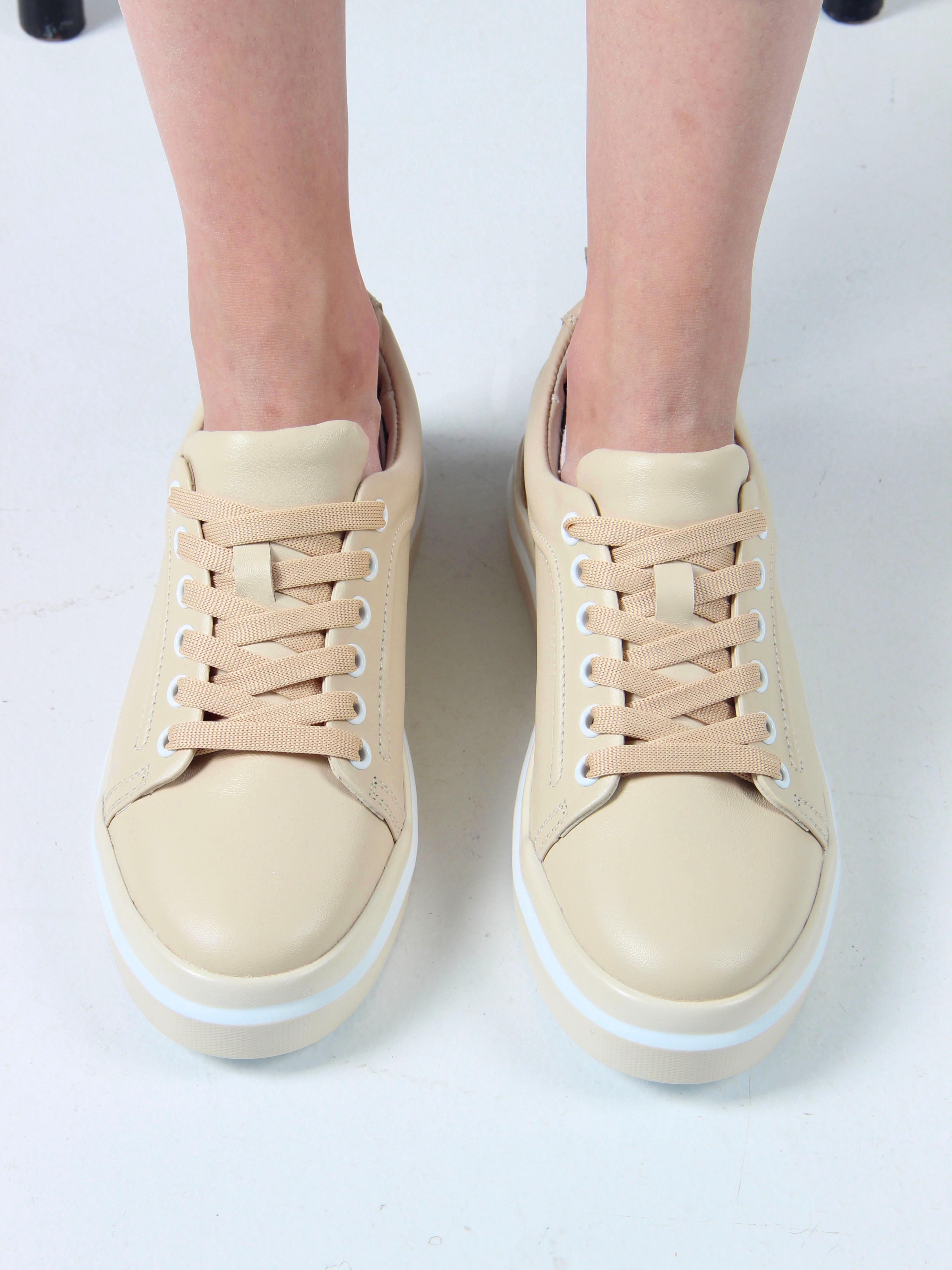 картинка Кеды ED'ART 158.paloma'be/w. Бежевый от интернет магазина