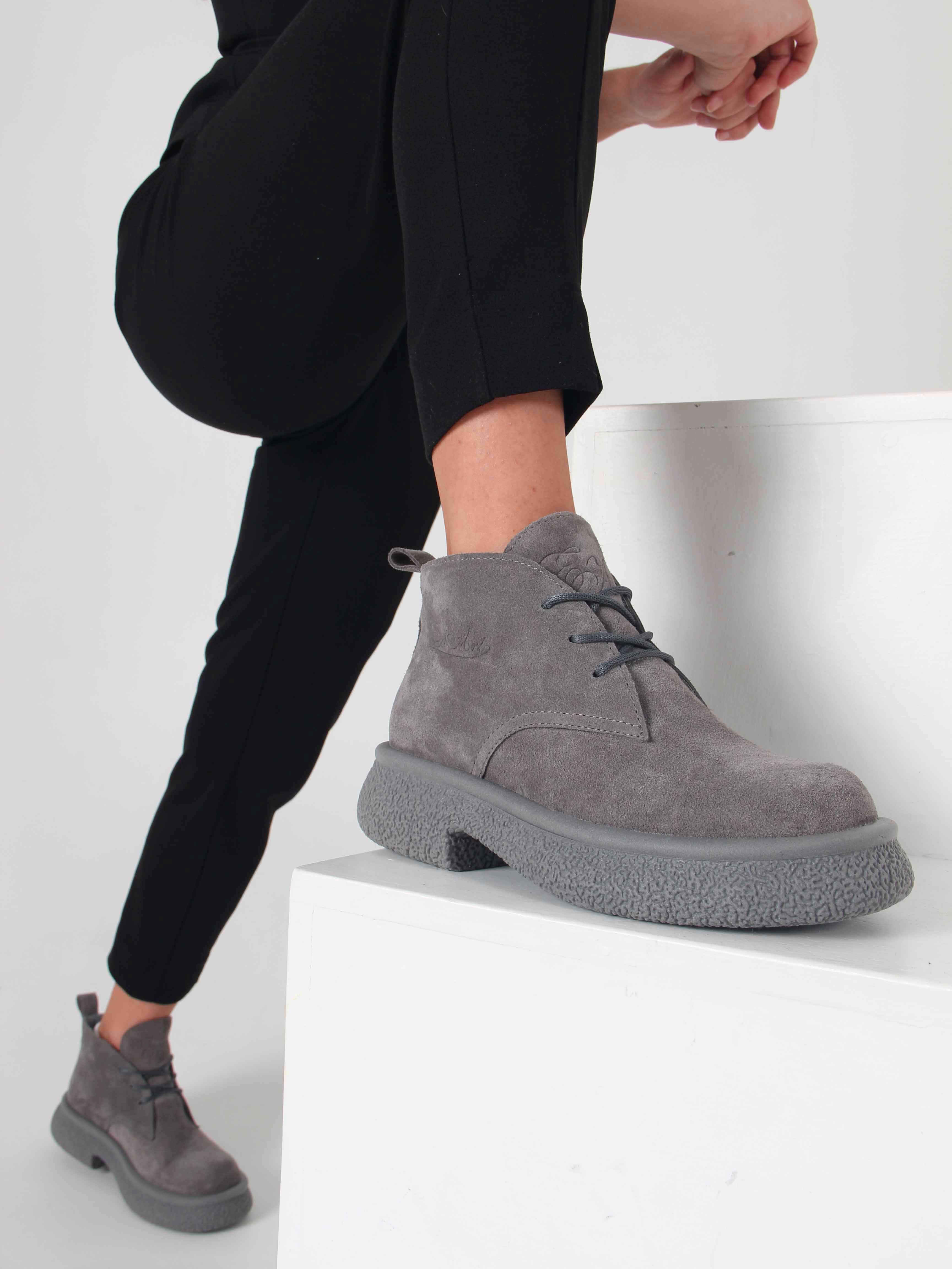 картинка Ботинки ED'ART 308.агата' gr. серый замок замша б от интернет магазина