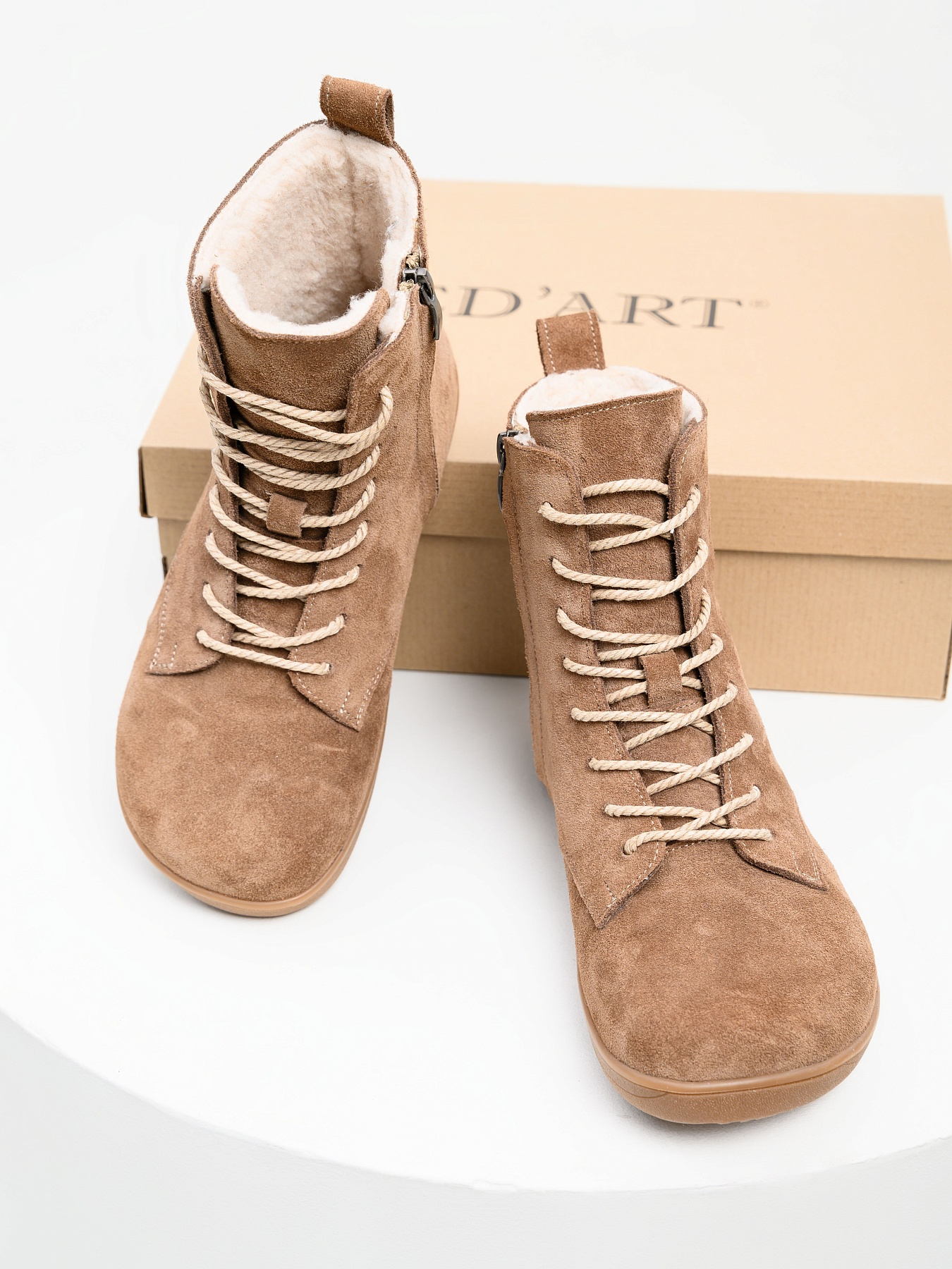 картинка Босоногие ботинки  ED'ART 351.NATA'br.Серо-коричневая замша от интернет магазина