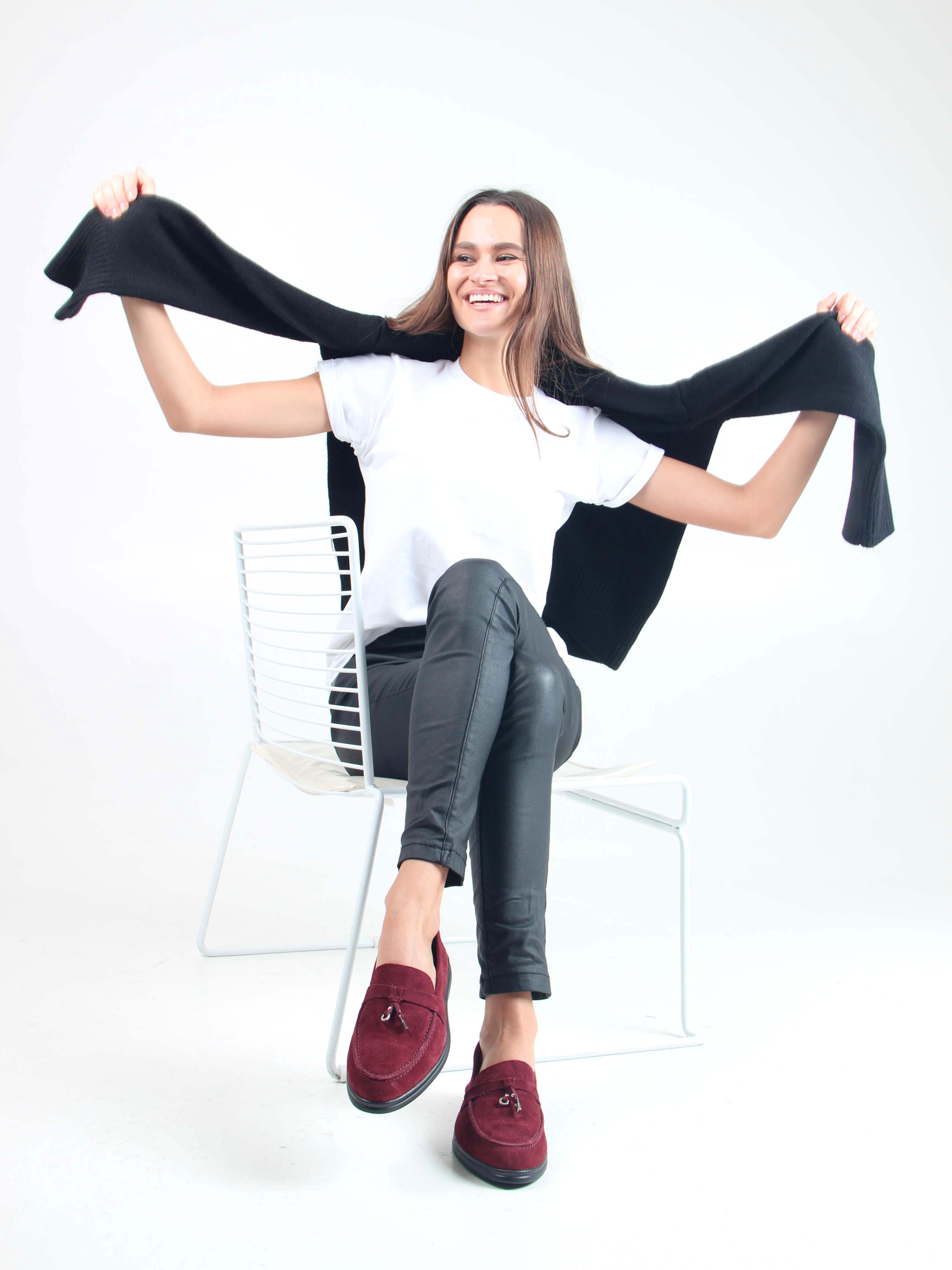 картинка Лоферы туфли ED'ART 170.2614'bl. бордо замша от интернет магазина