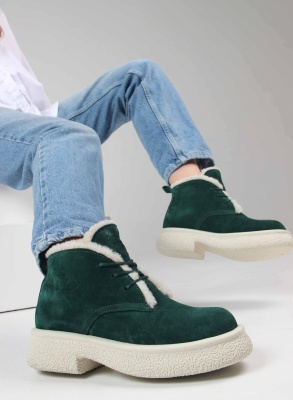 Ботинки ED'ART 308.001'w. зеленый замша