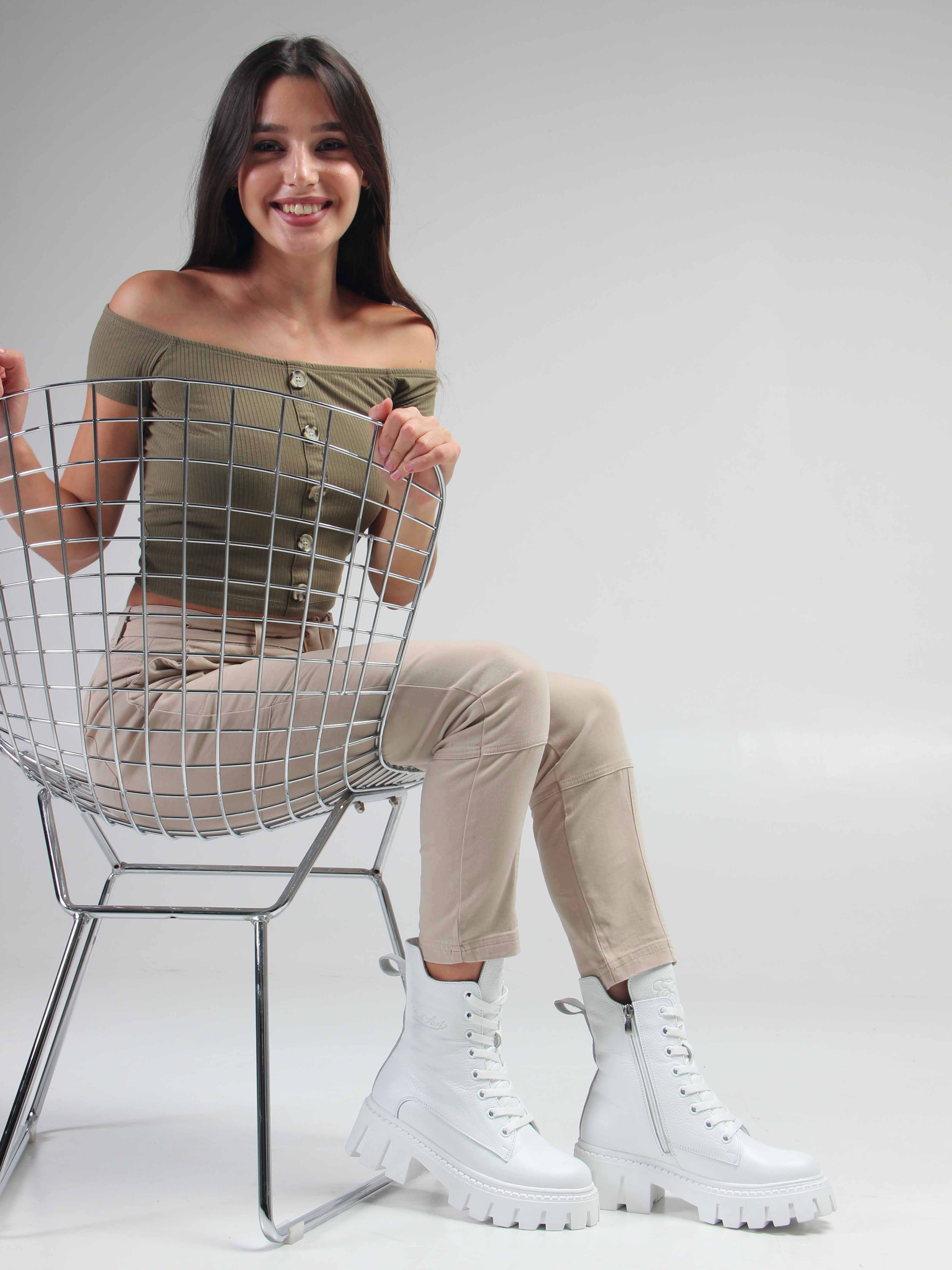 картинка Ботинки ED'ART 346.чанки'w. Белый бартон от интернет магазина