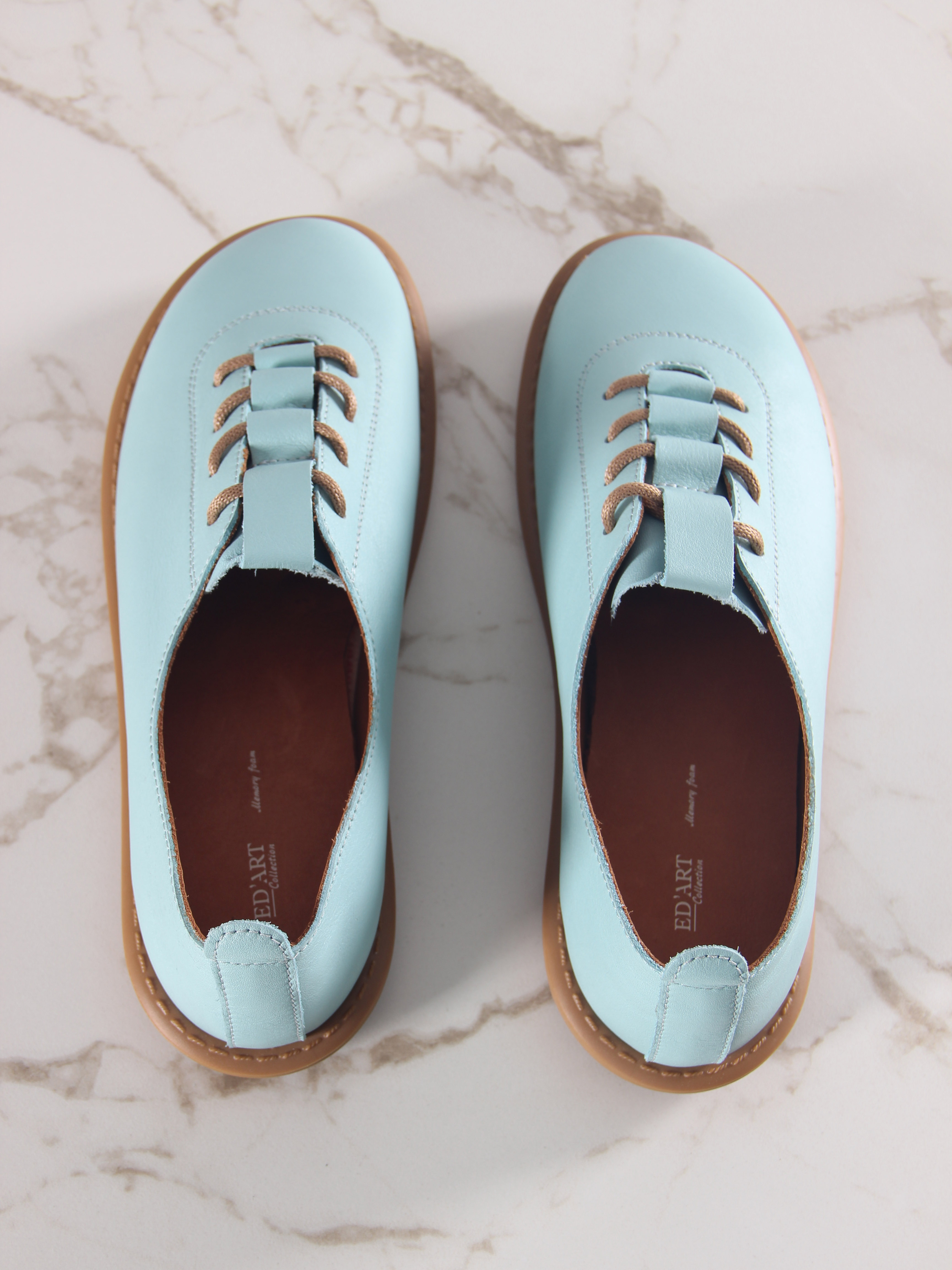 картинка Туфли ED'ART 107.ОКСЕ'br. Мята+коричневый от интернет магазина