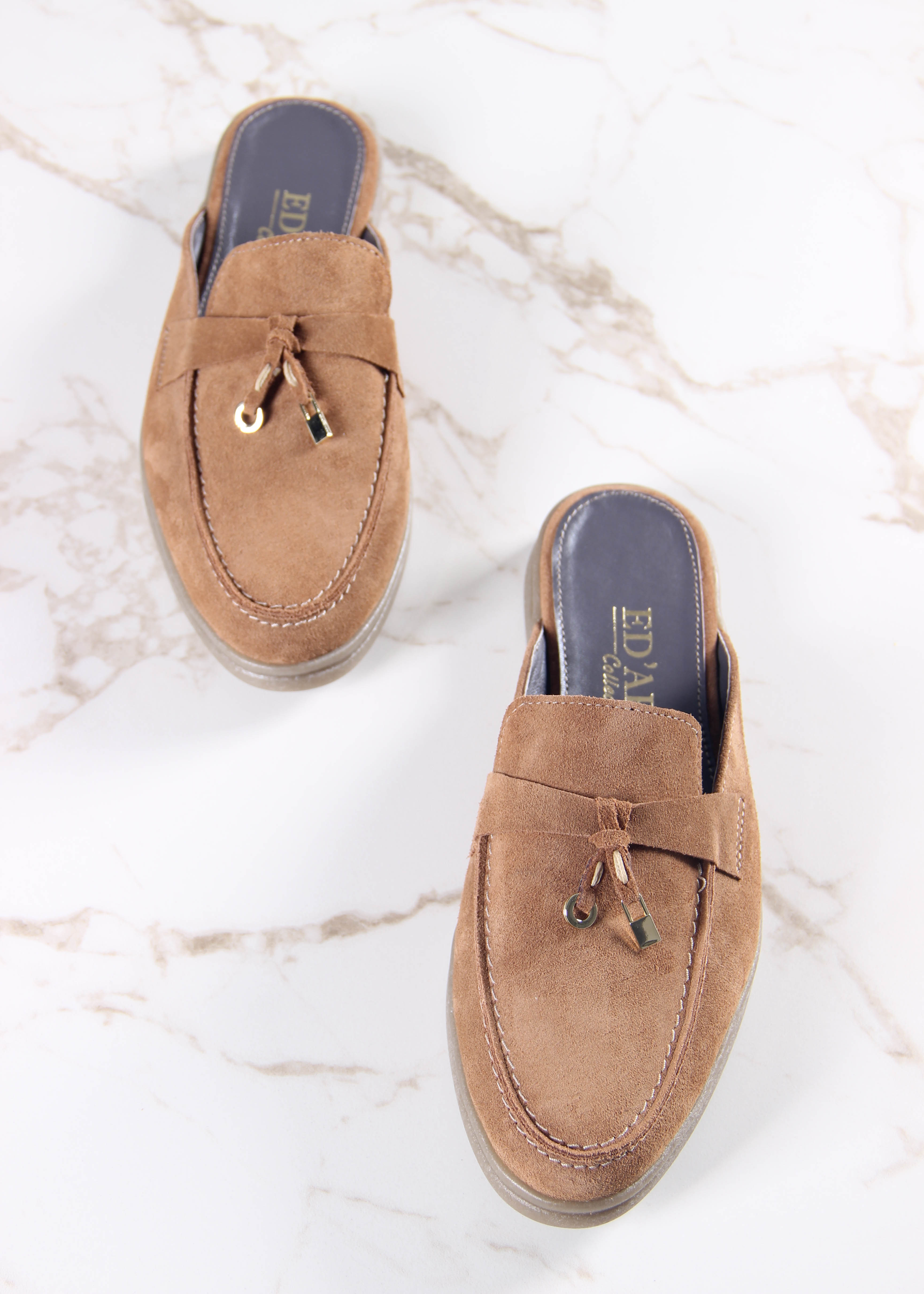 картинка Мюли ED'ART 1070.2614'be. светло коричневая замша от интернет магазина