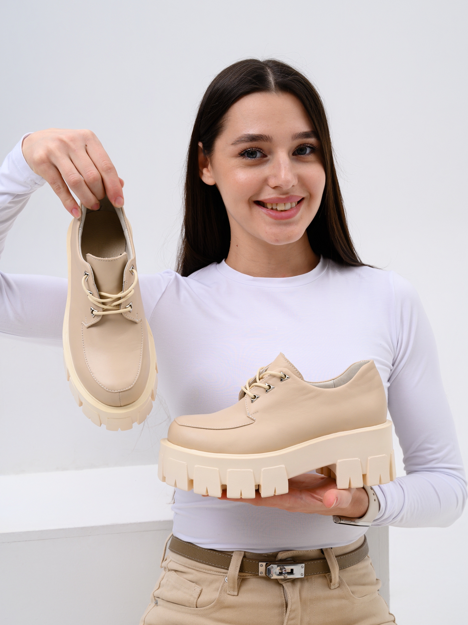 картинка Туфли полуботинки ED'ART 202.90200'm.Бежевый от интернет магазина