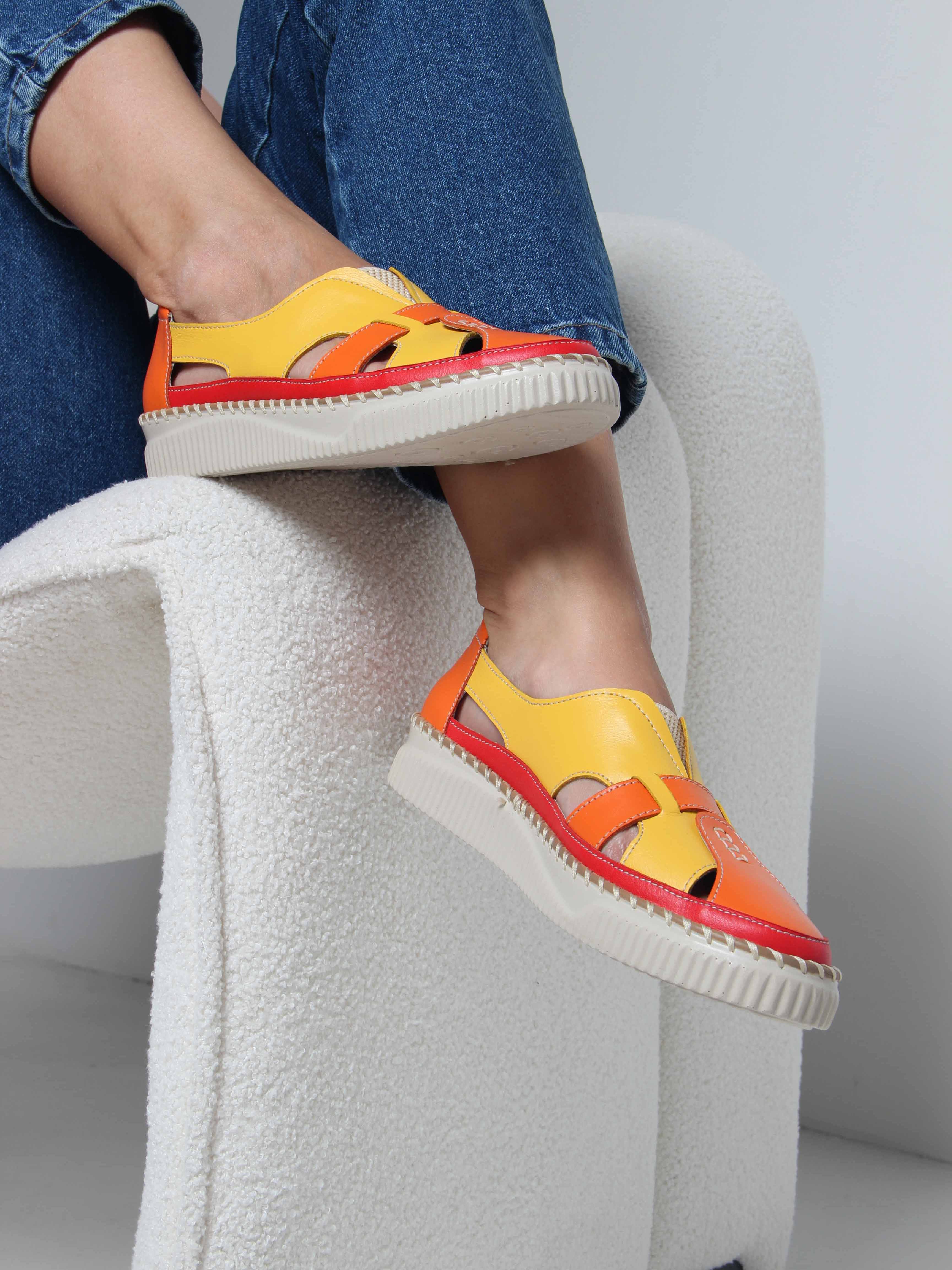 картинка Слипоны ED'ART 116.2500'be. Желтый оранжевый красный от интернет магазина