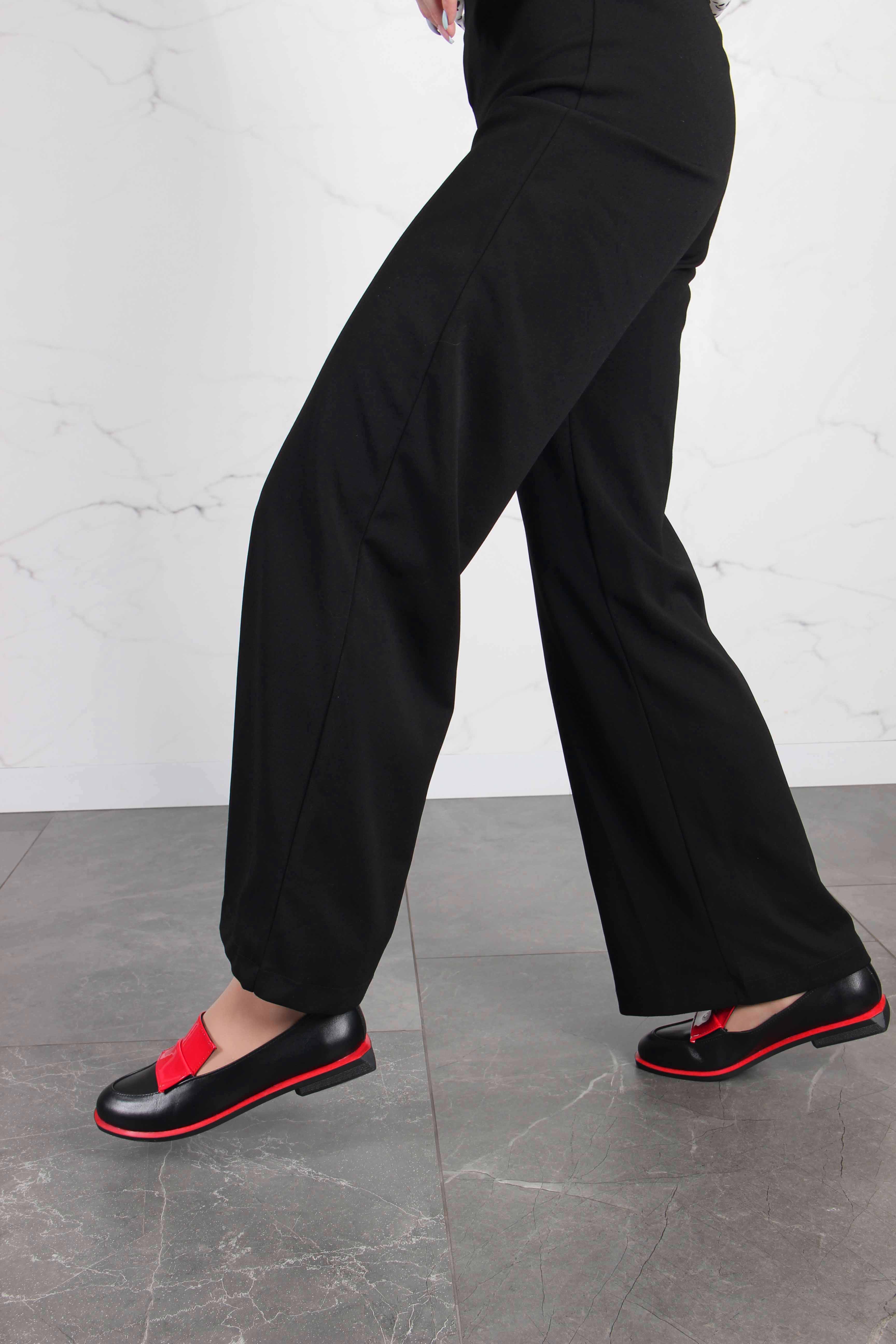 картинка Лоферы туфли ED'ART 118.Viсtoria'bl. Черный-красный от интернет магазина