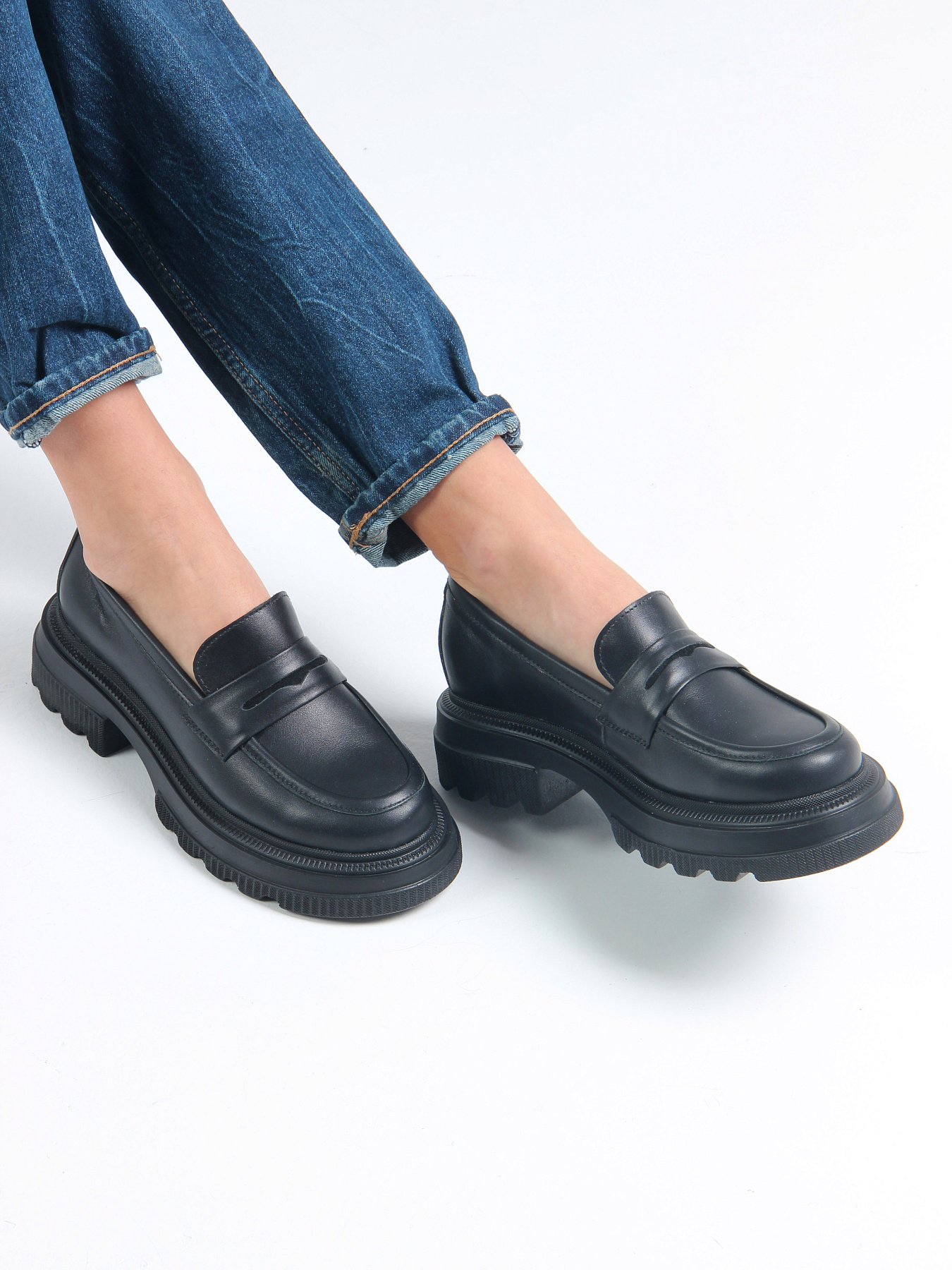 картинка Туфли лоферы ED'ART 175.506'bl. Черный от интернет магазина