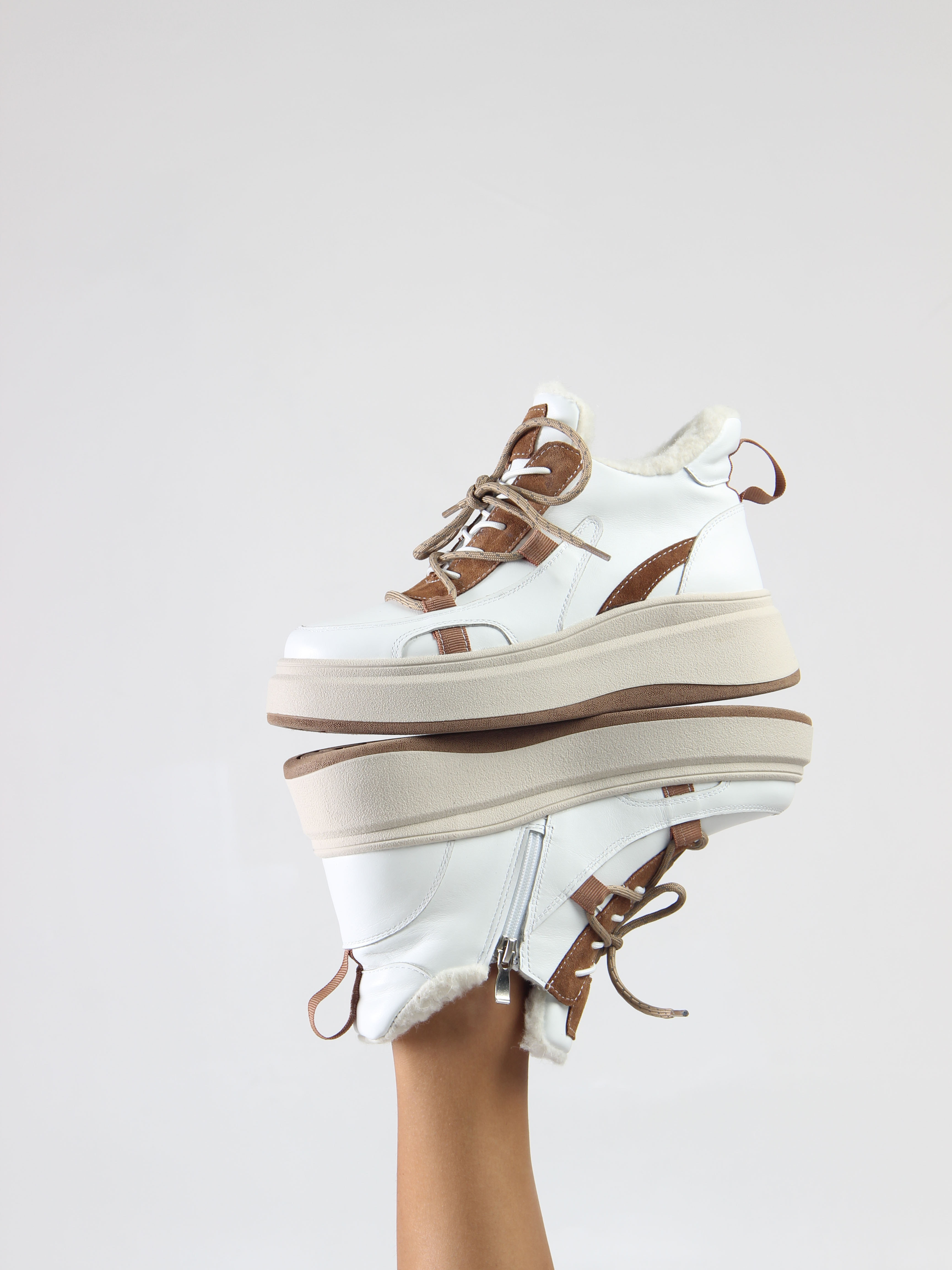 картинка Ботинки ED'ART 229.windy'be. белый коричневый от интернет магазина