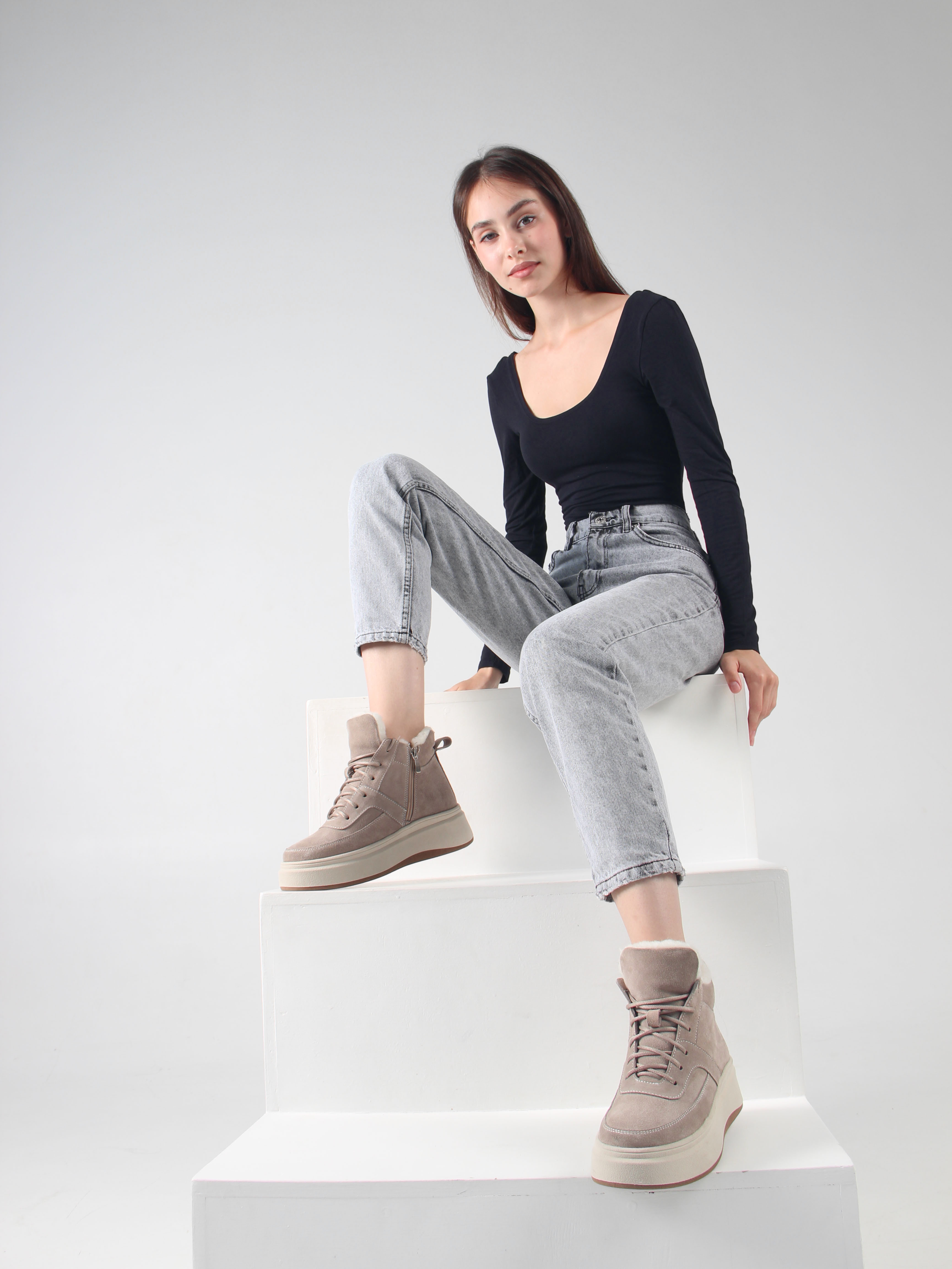 картинка Ботинки ED'ART 260.windy'be. каменный замш от интернет магазина