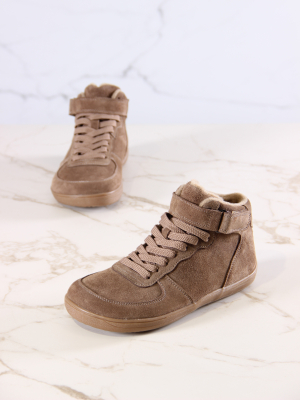 Кеды босоногие замшевые коричневые