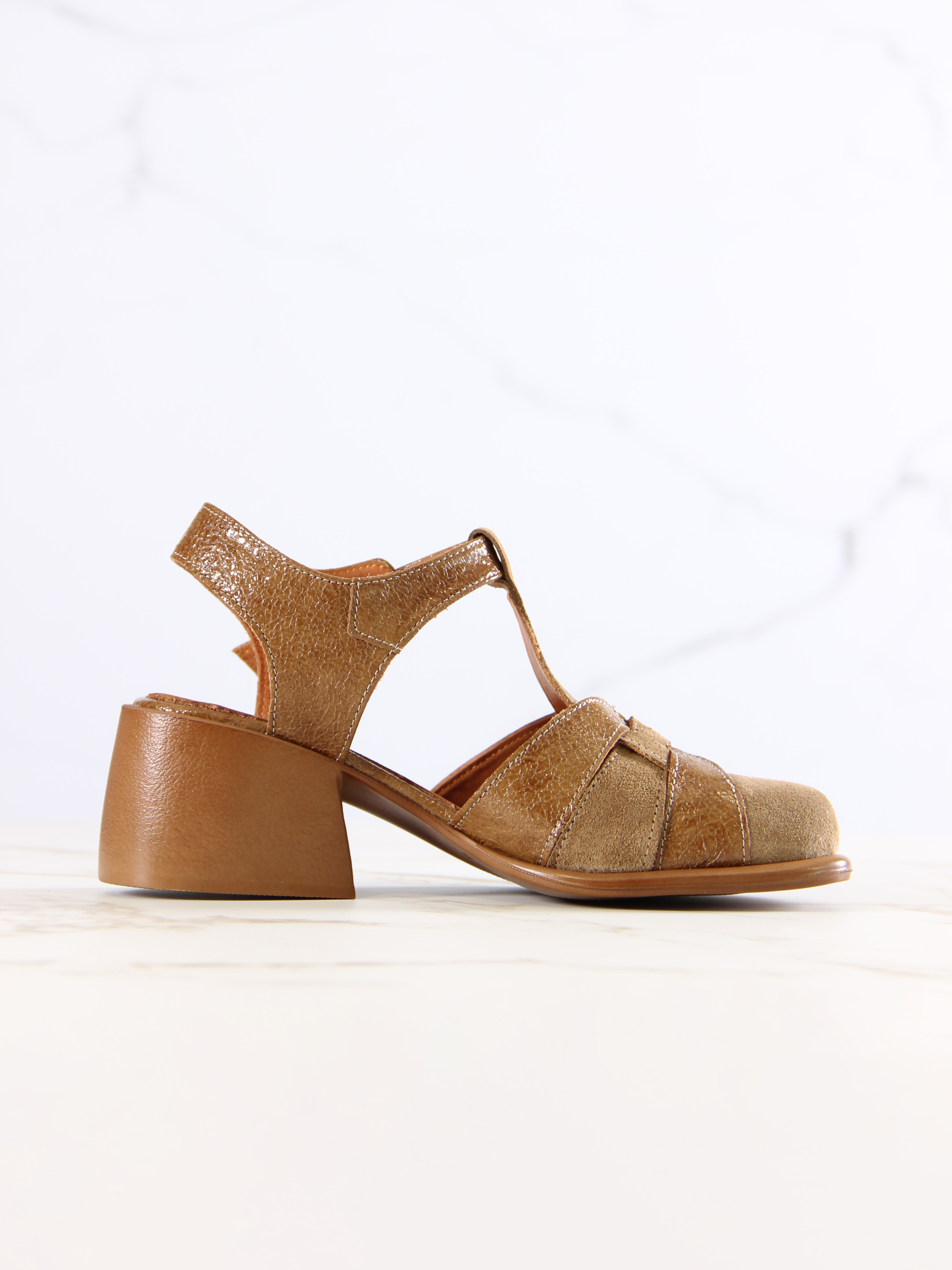 картинка Босоножки ED'ART 5038.23663'bе.Карамельный наплак+карамельная замша от интернет магазина