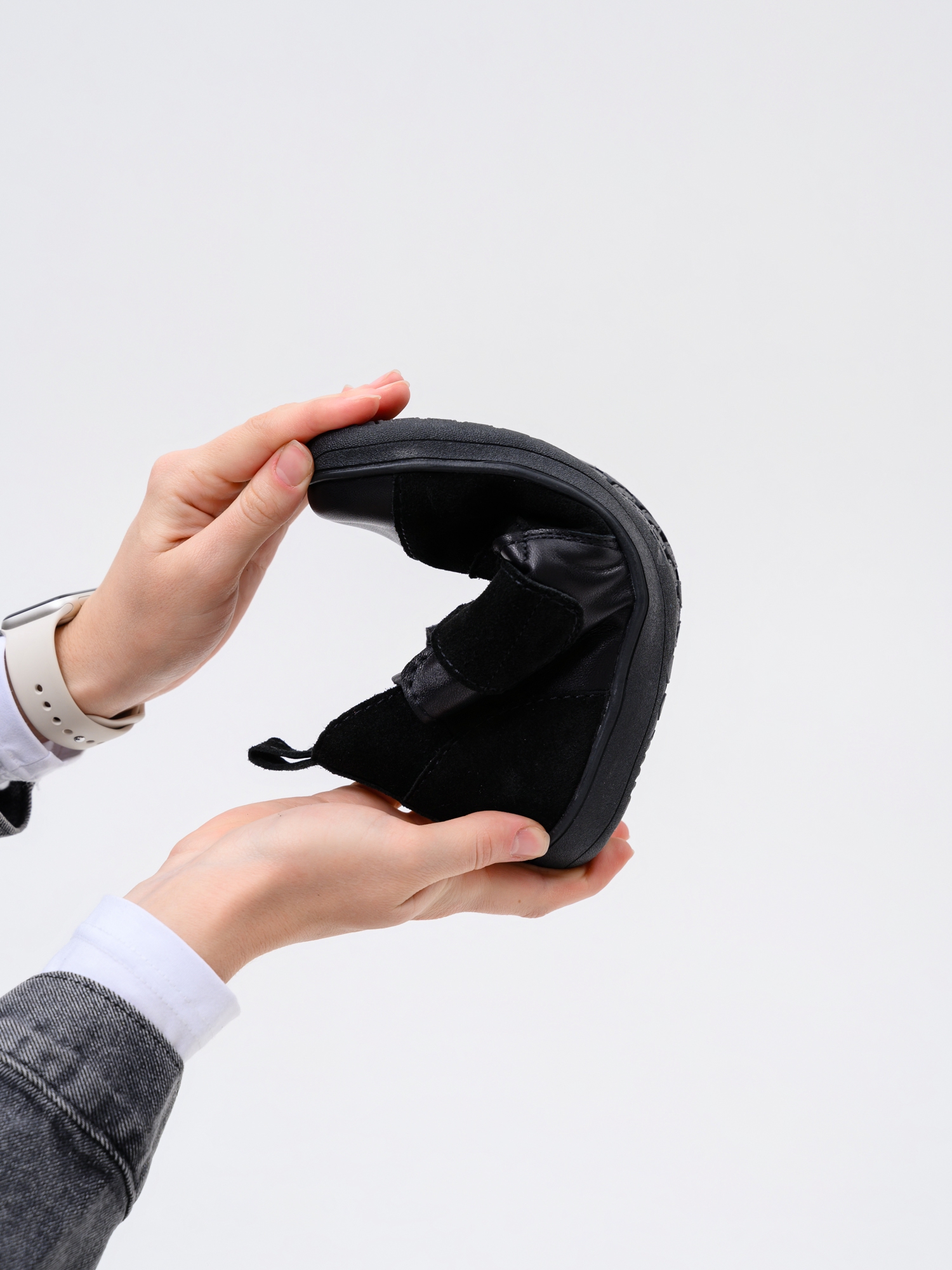 картинка Босоногие ботинки  ED'ART 206.NATA'bl.Черная кожа+черная замша от интернет магазина