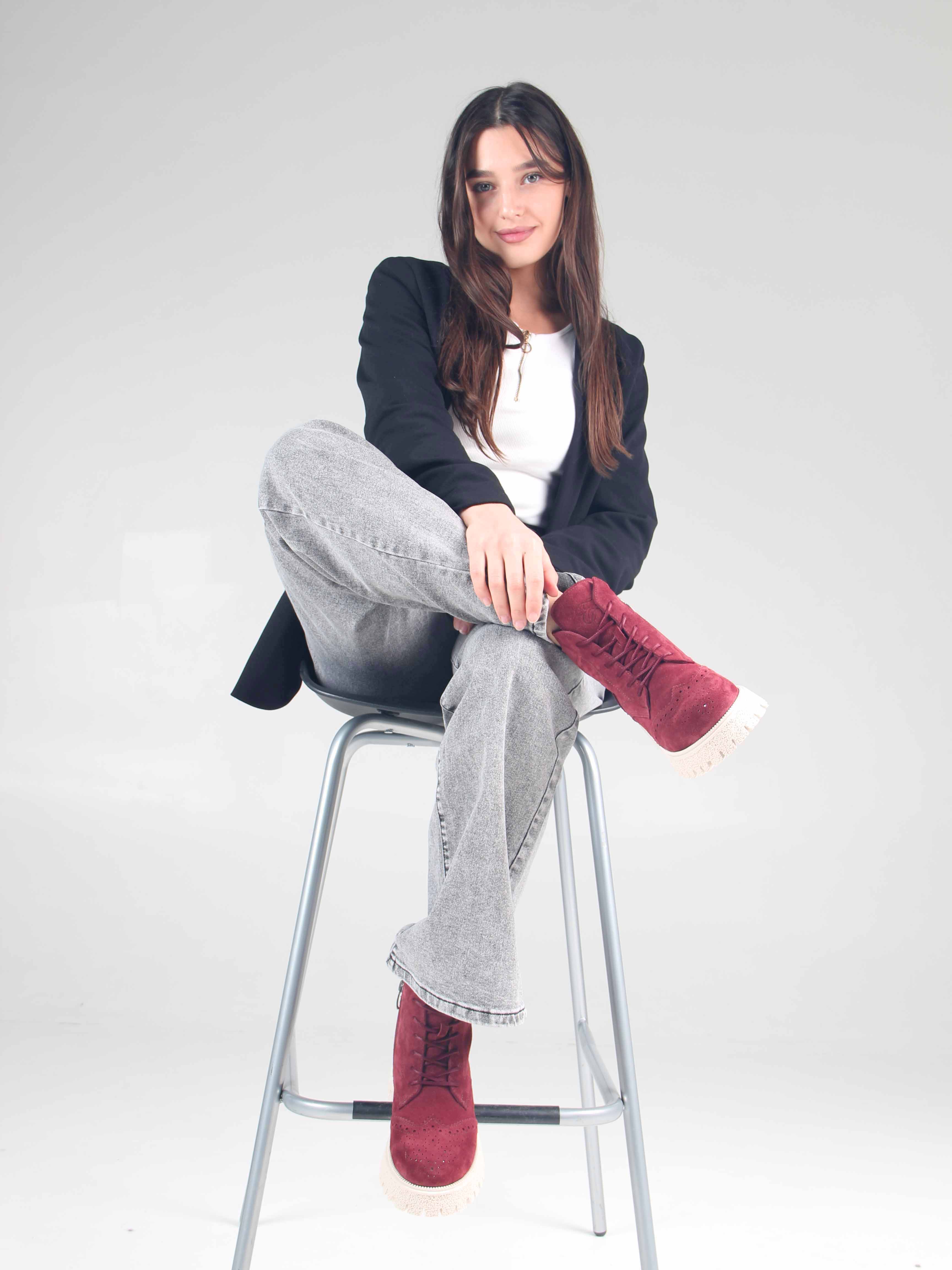 картинка Ботинки ED'ART 338.1541'be. бордо замша от интернет магазина