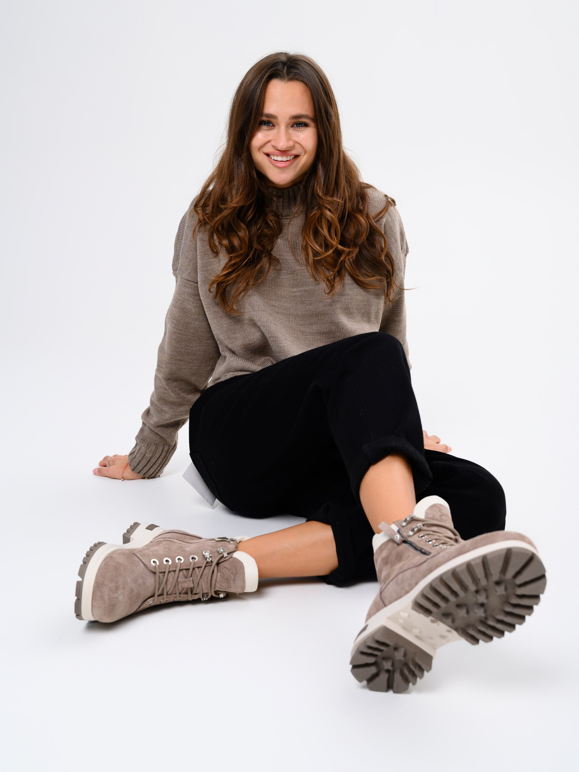 картинка Ботинки ED'ART 261.uno9'br. Капучино замша+бежевый от интернет магазина