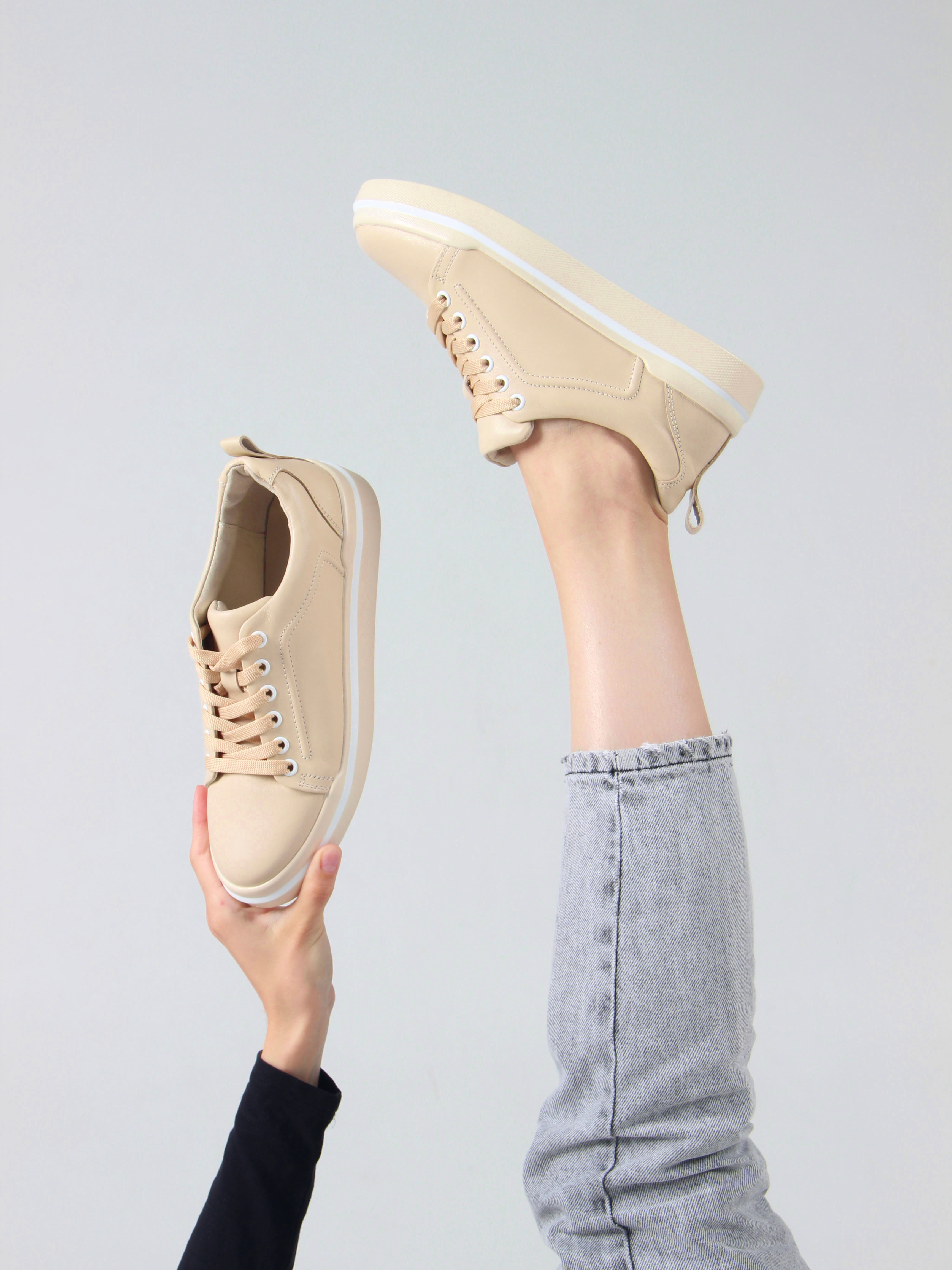 картинка Кеды ED'ART 158.paloma'be/w. Бежевый от интернет магазина