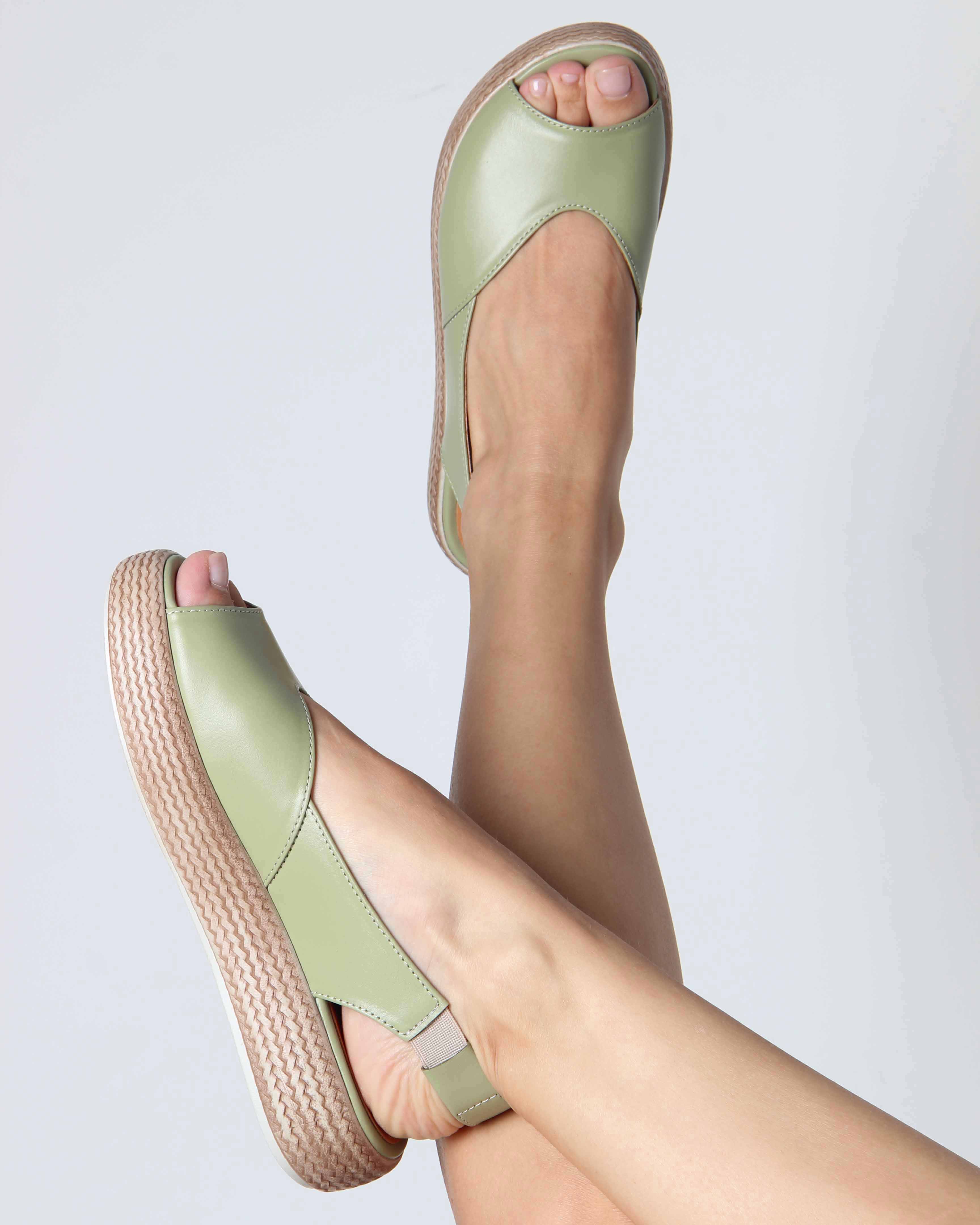 картинка Босоножки ED'ART 1042.2530'be. Авокадо от интернет магазина