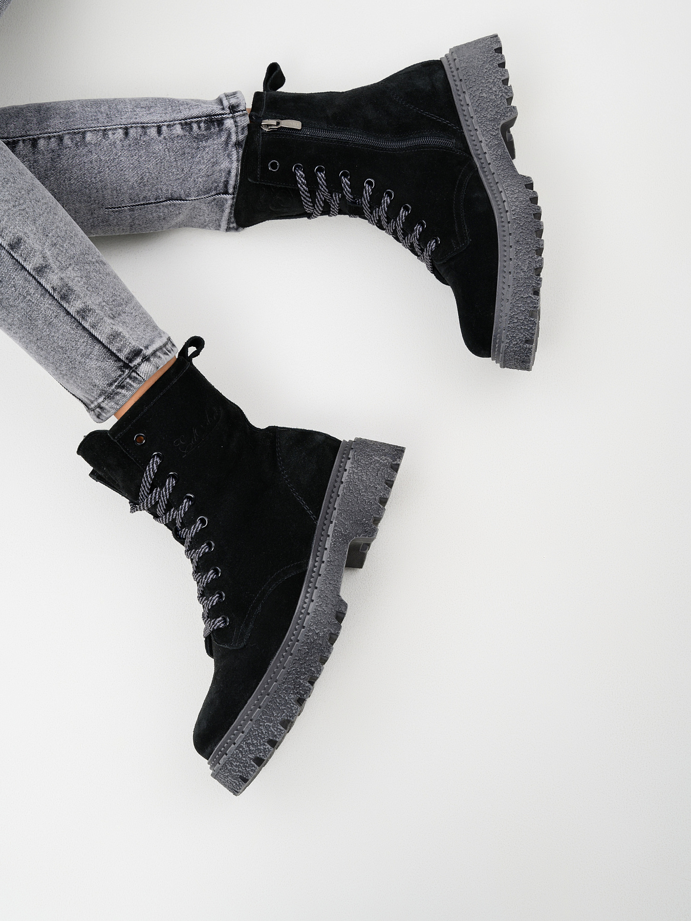 картинка Ботинки ED'ART 327.22511'gr. Черные замша от интернет магазина