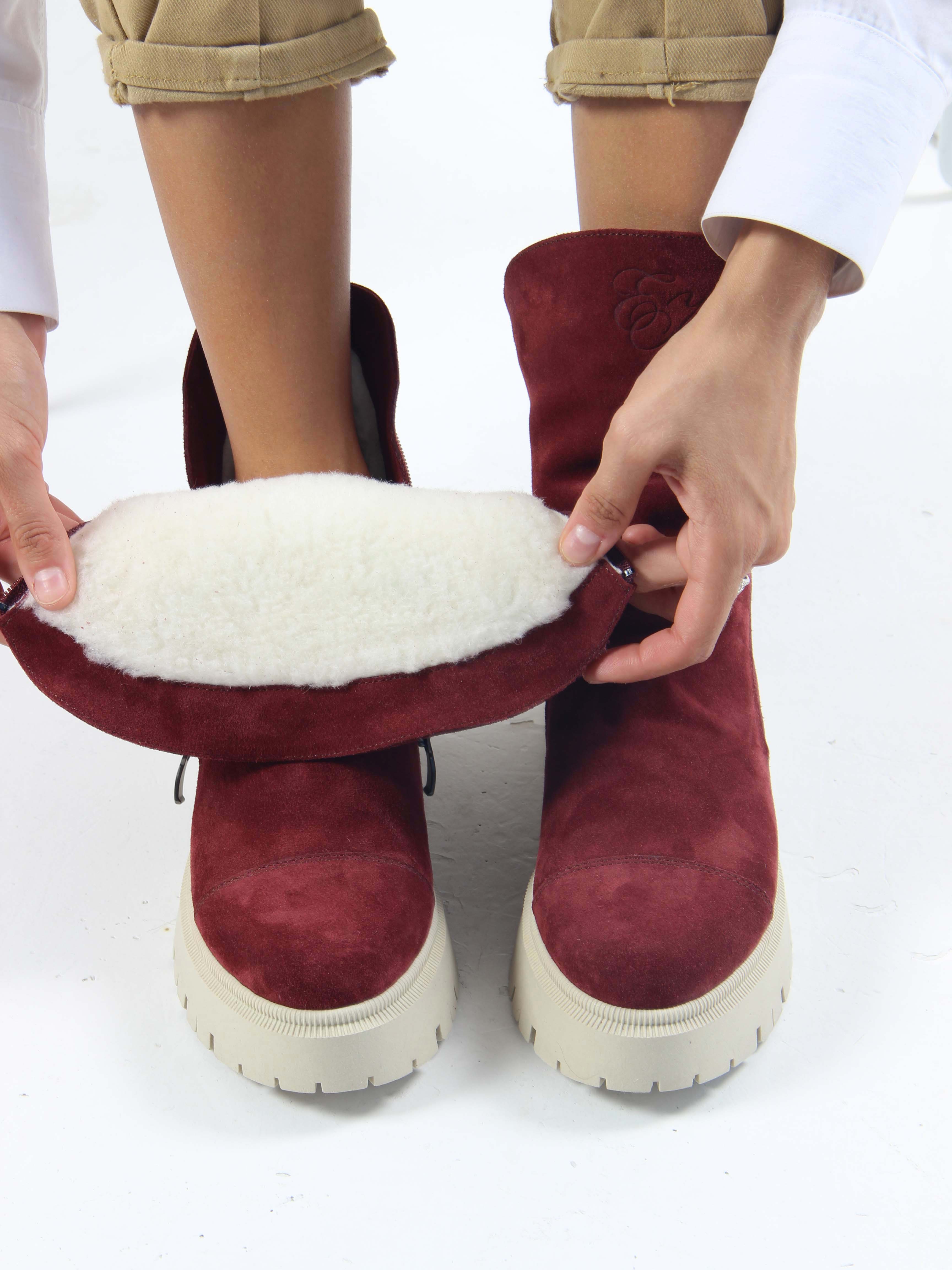 картинка Ботинки ED'ART 233.2094'be. Бордо замша от интернет магазина