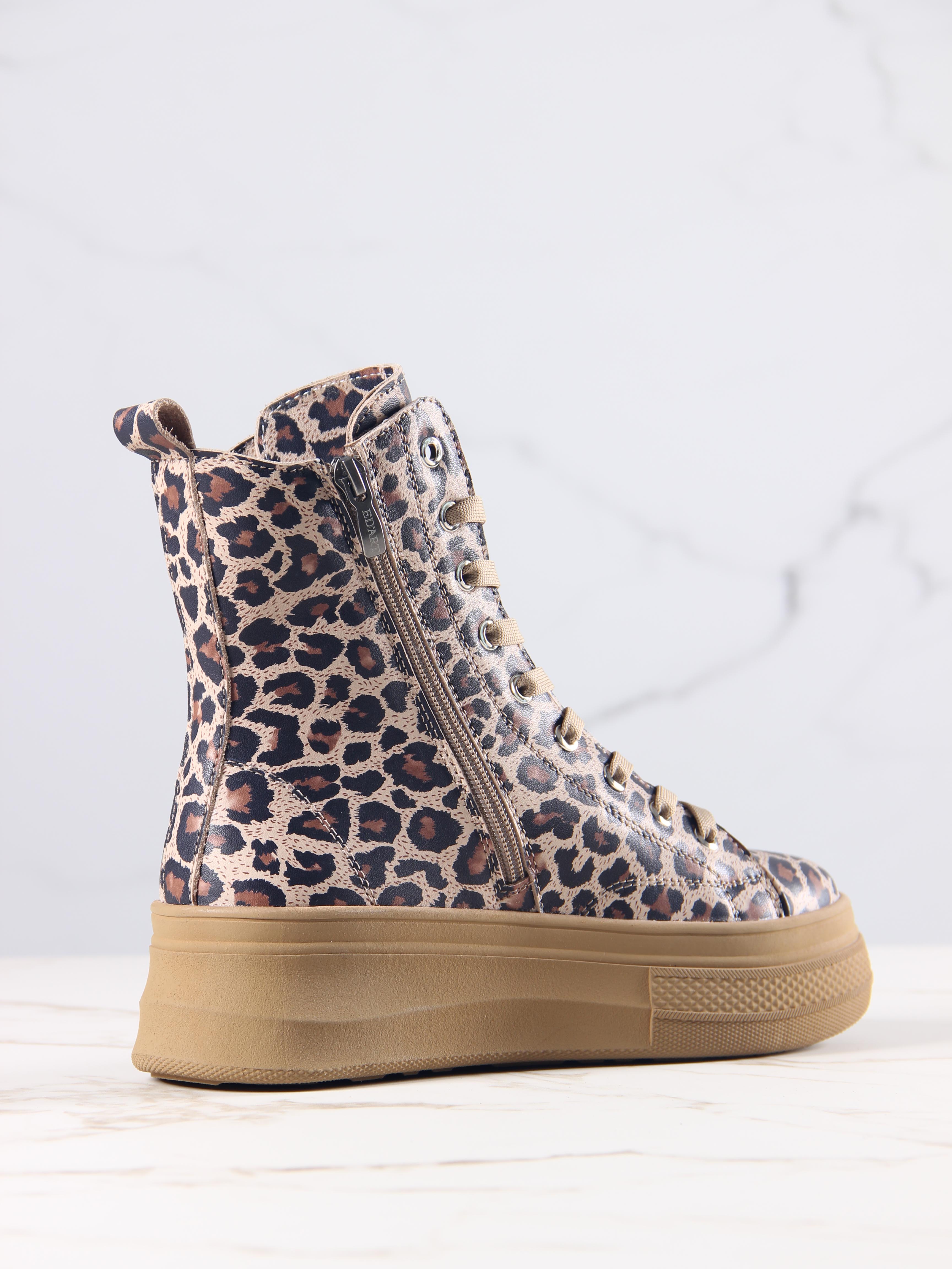 картинка Ботинки ED'ART 215.warm'br. бежевый леопард от интернет магазина