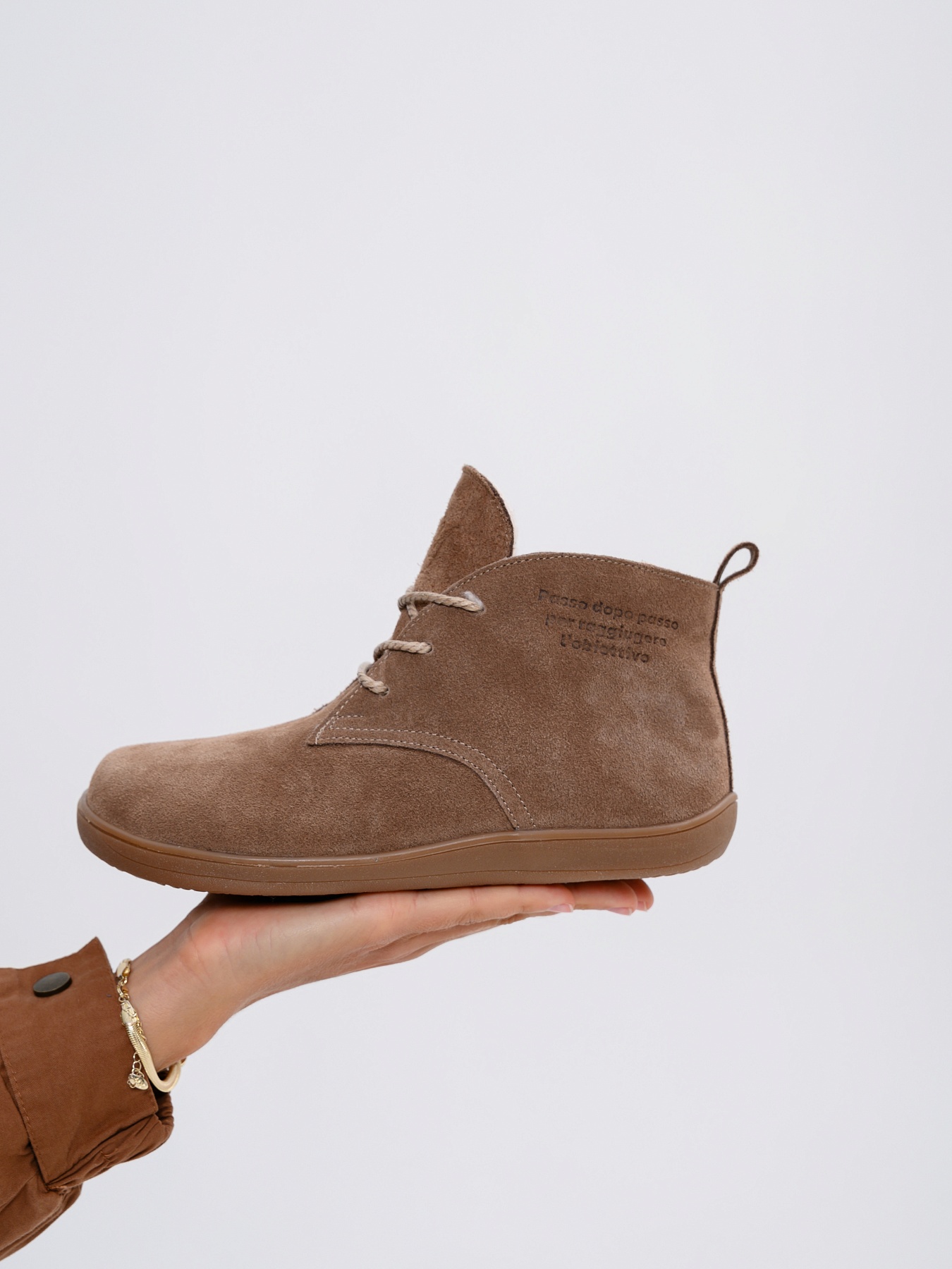 картинка Босоногие ботинки  ED'ART 208.NATA'br.Серо-коричневая замша от интернет магазина