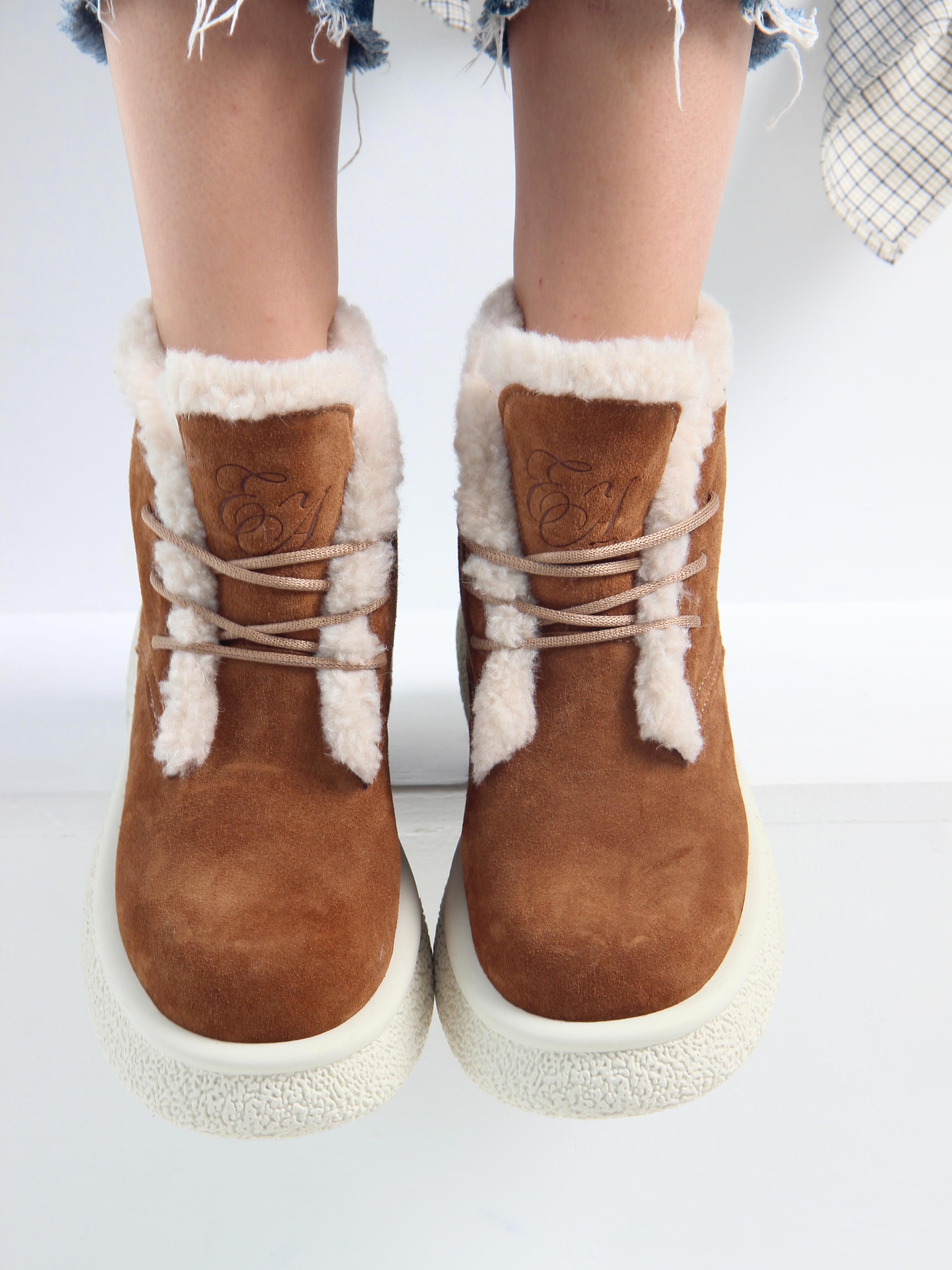 картинка Ботинки ED'ART 308.агата'w. светло коричневый замша от интернет магазина