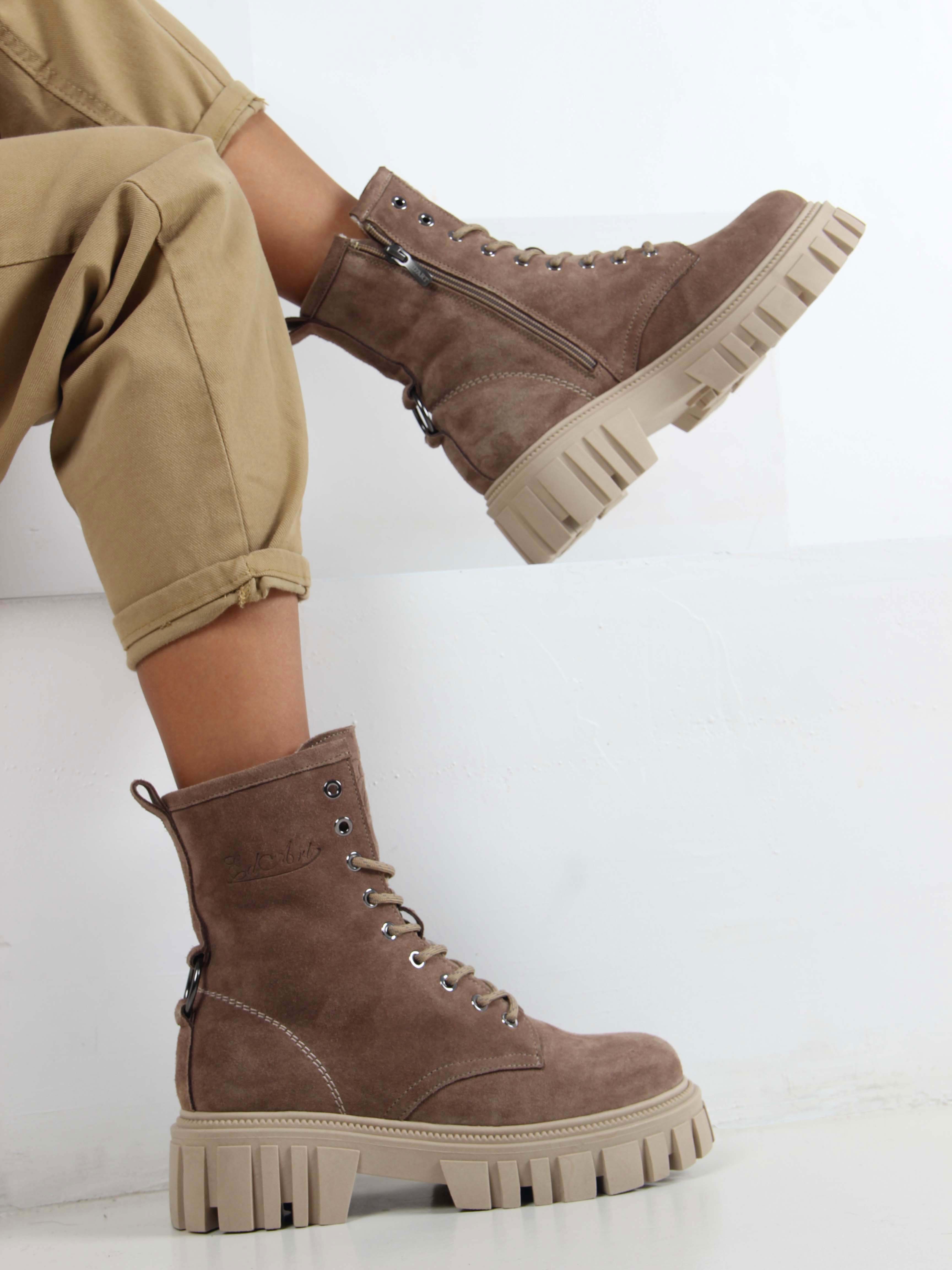 картинка Ботинки ED'ART 329.21153'bе. серо коричневый замша от интернет магазина