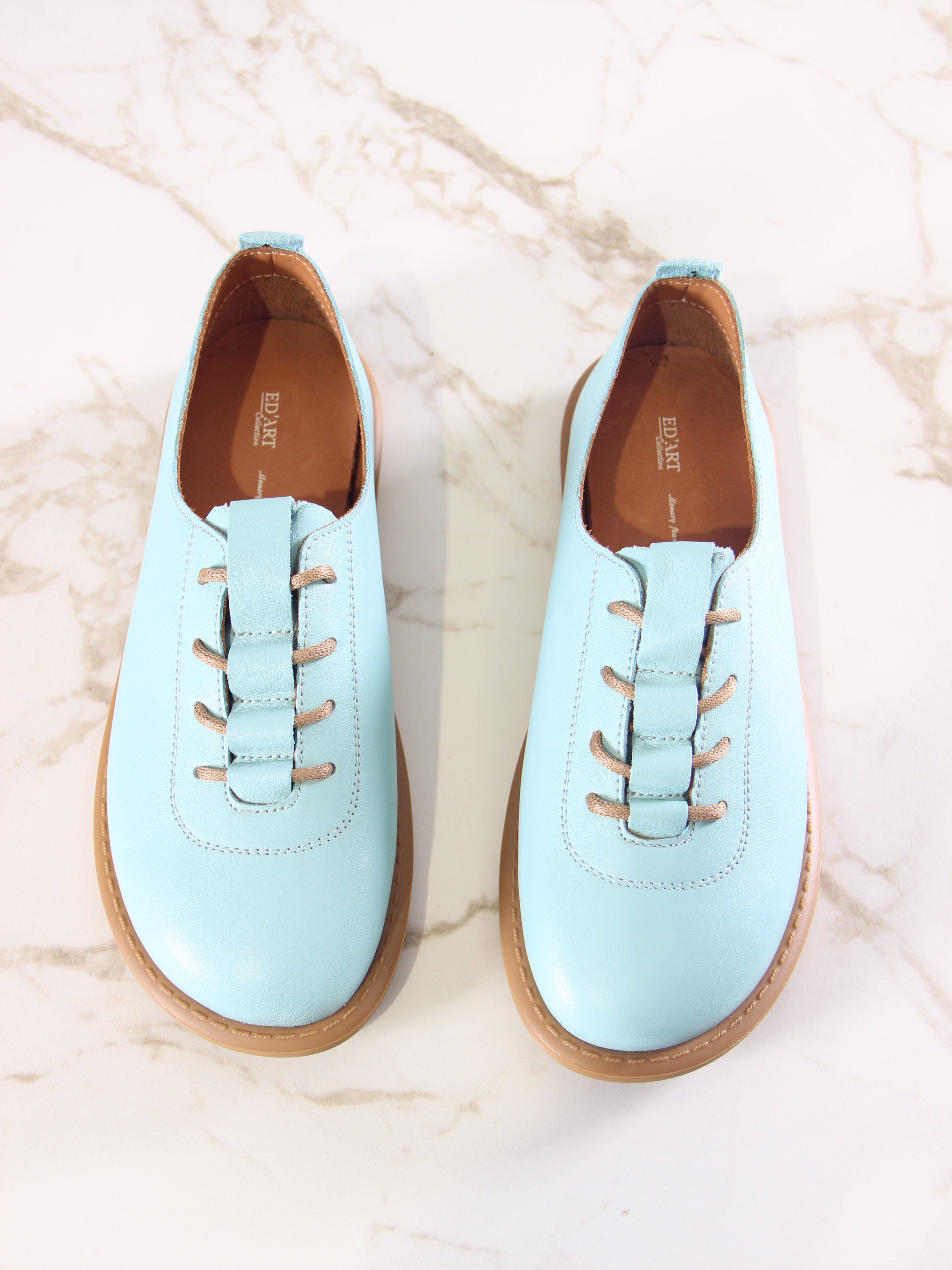 картинка Туфли ED'ART 107.ОКСЕ'br. Мята+коричневый от интернет магазина