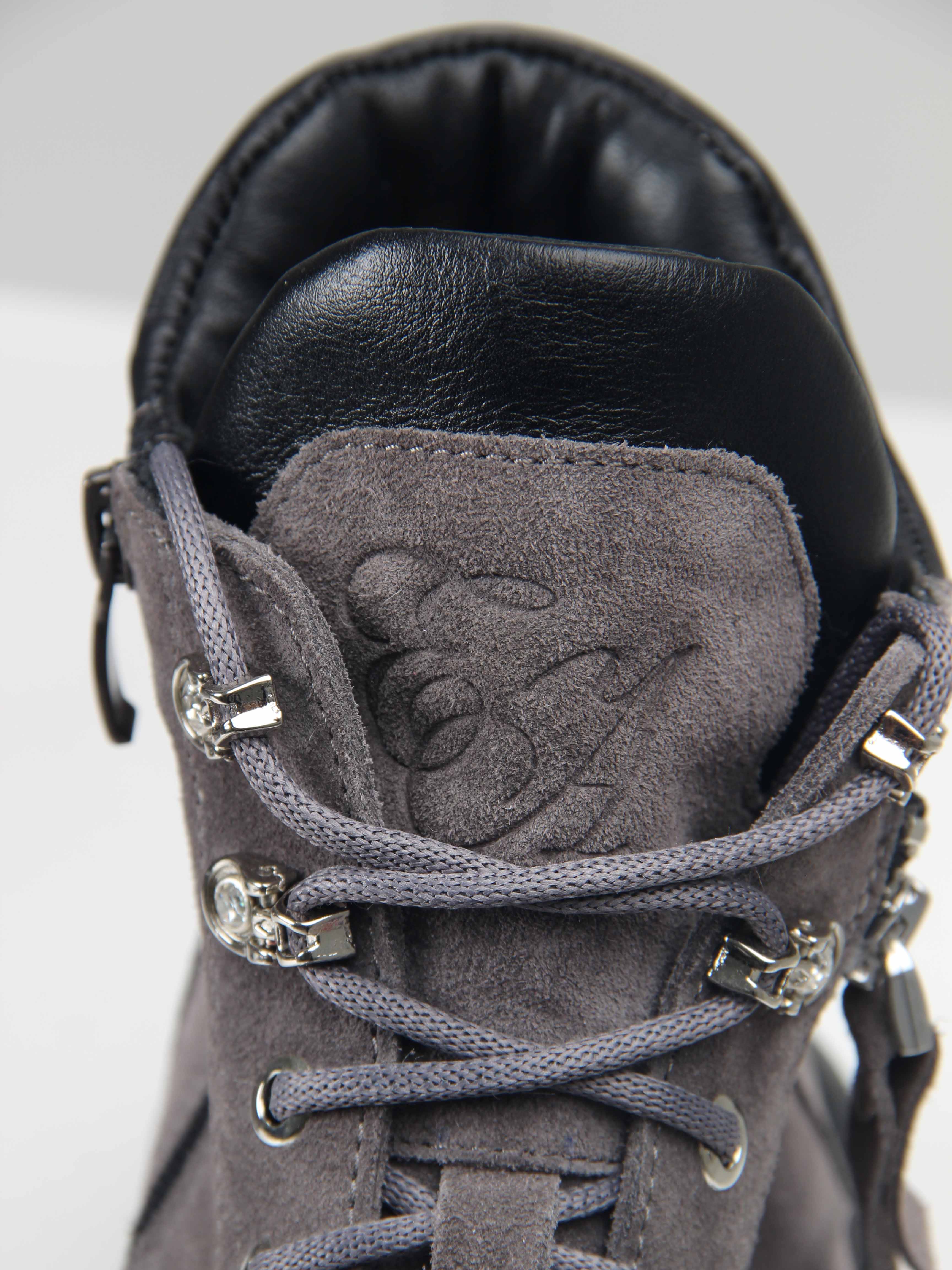 картинка Ботинки ED'ART 261.uno2'bl. серый замок замша от интернет магазина