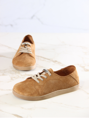 Кеды босоногие замшевые с перфорацией 