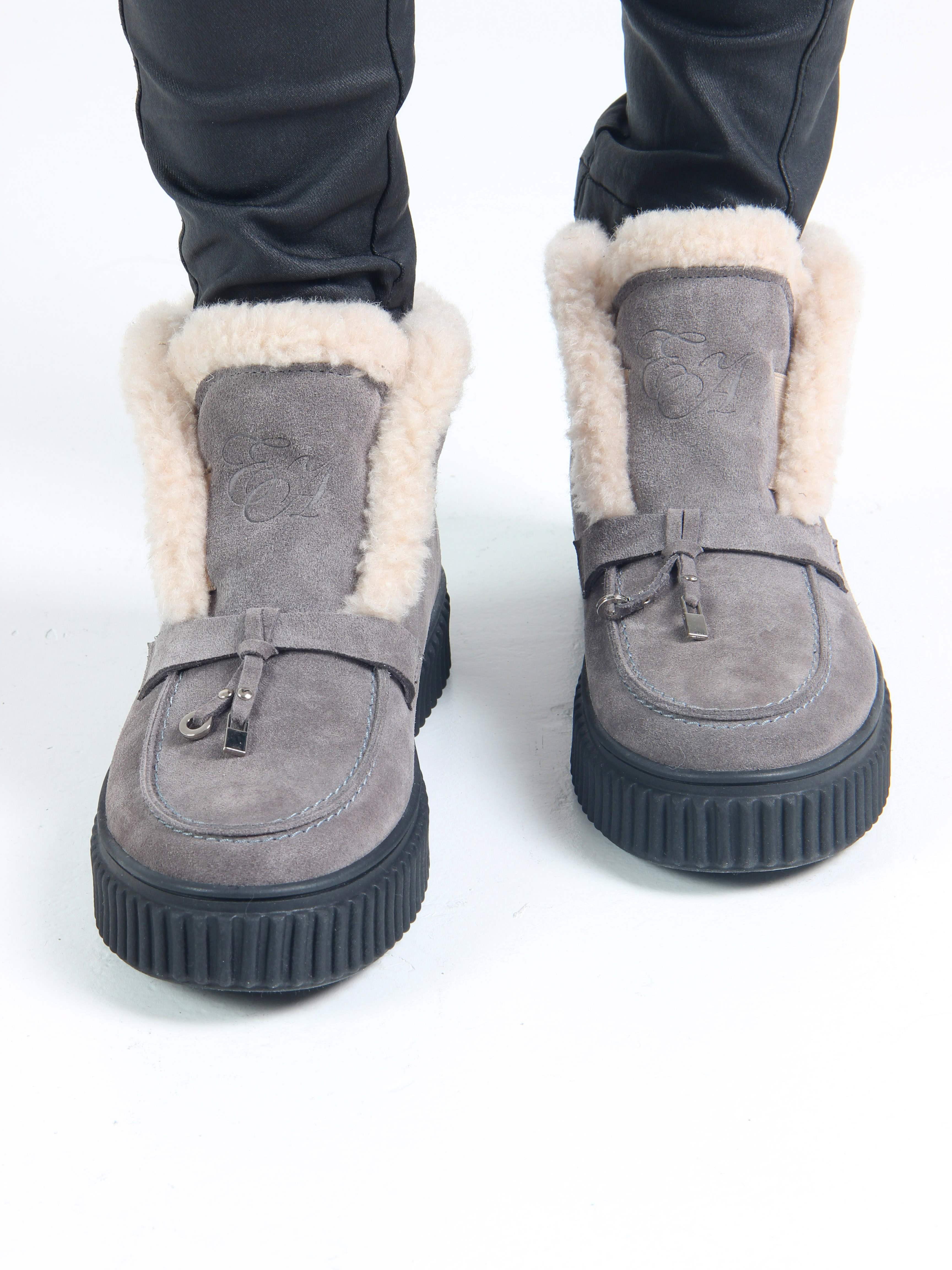 картинка Ботинки ED'ART 307.от11'bl. серый замок  замша от интернет магазина