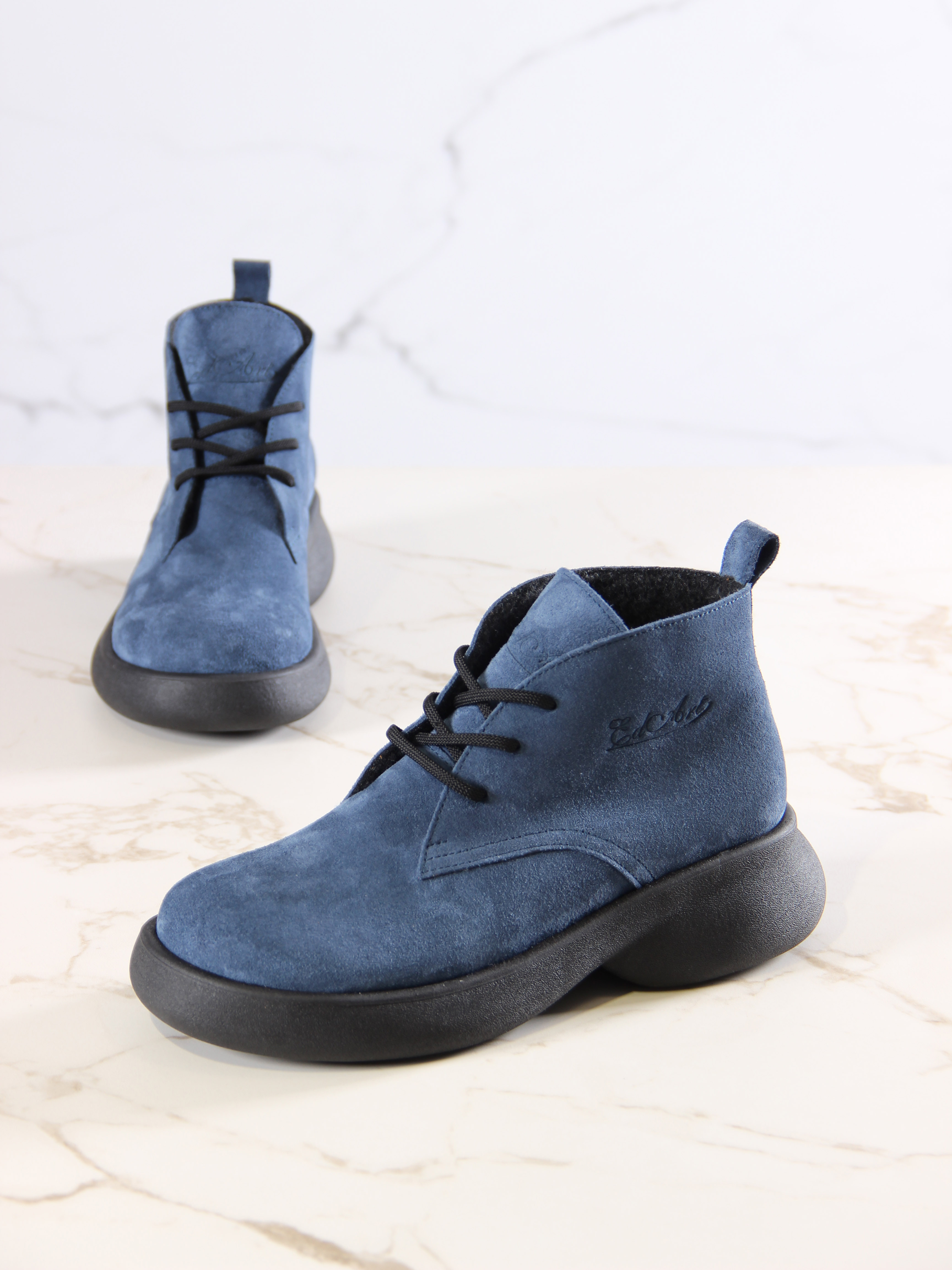 картинка Ботинки  ED'ART 308.927'bl.Синяя замша от интернет магазина