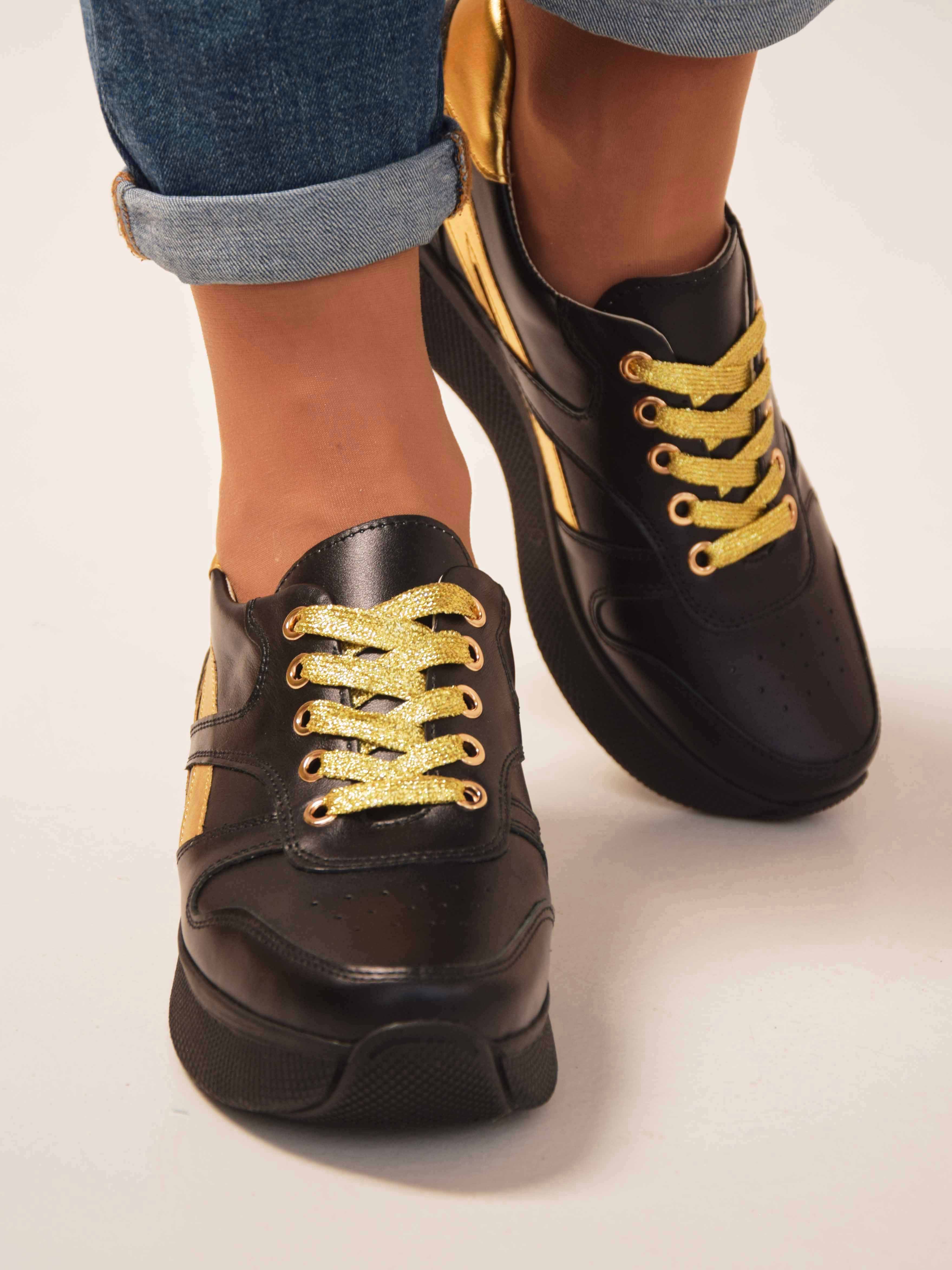 картинка Кроссовки ED'ART 132.omega'bl. Черный золото от интернет магазина