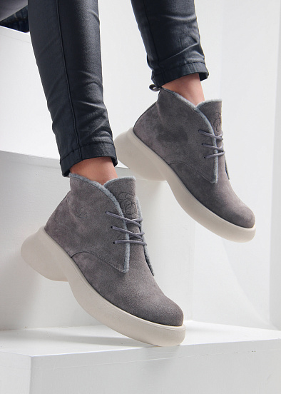 картинка Ботинки  ED'ART 308.927'be. серый замок замша от интернет магазина