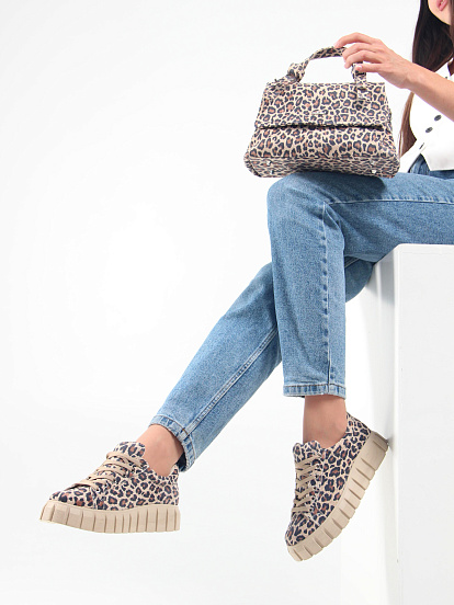 картинка Сумка-клатч ED'ART s06.бежевый леопард от интернет магазина