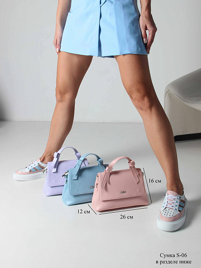 картинка Кроссовки ED'ART 165.P.Lusi23.'w. Белый голубой розовый от интернет магазина