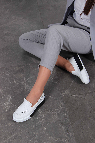 картинка Лоферы ED'ART 167.Mikki'bl.Белый-черный от интернет магазина