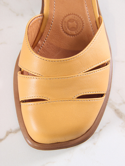 картинка Босоножки ED'ART 5032.23663'be. Лион тыква+коричневый от интернет магазина